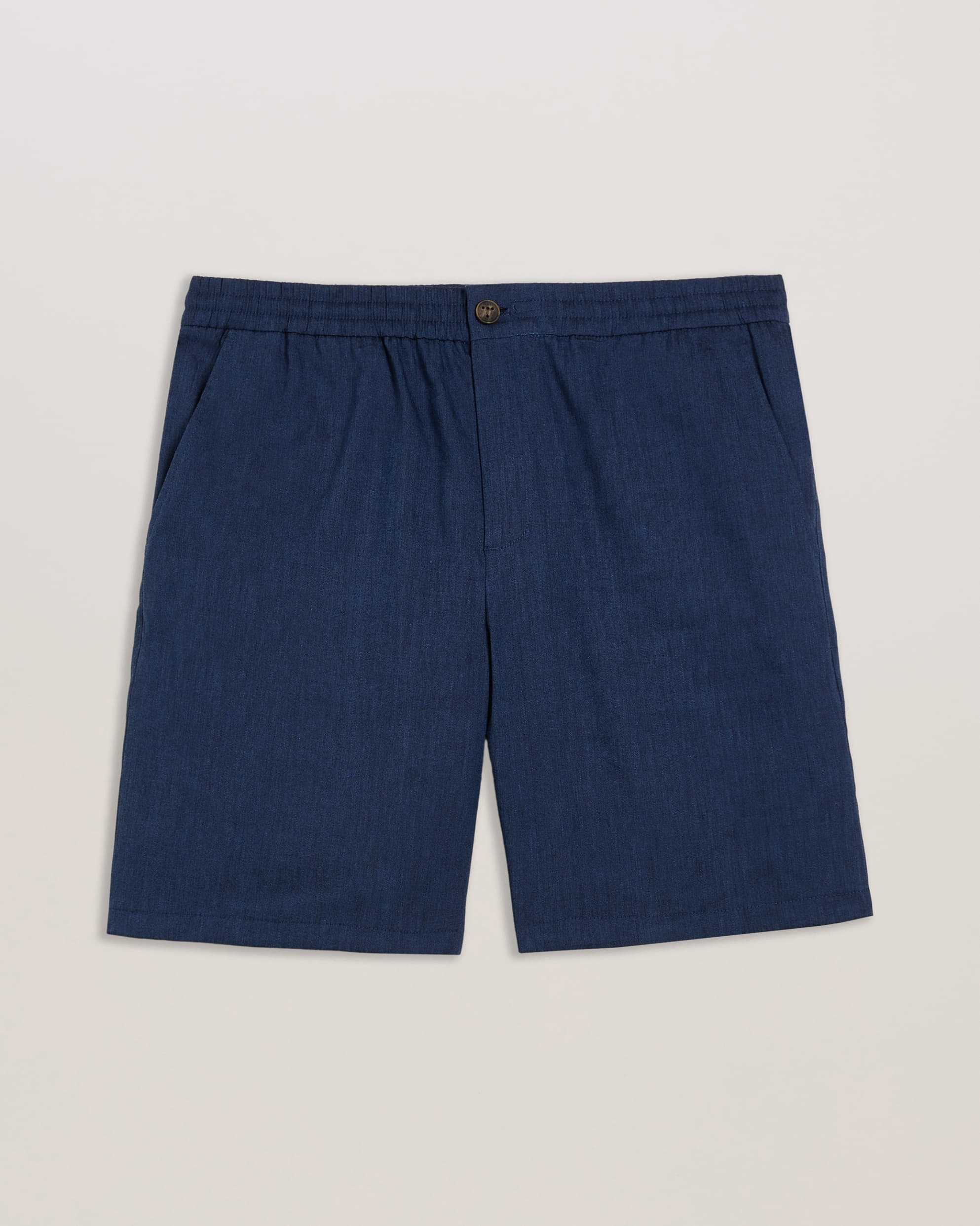 Brixtun Linen Blend Elasticated Shorts Navy