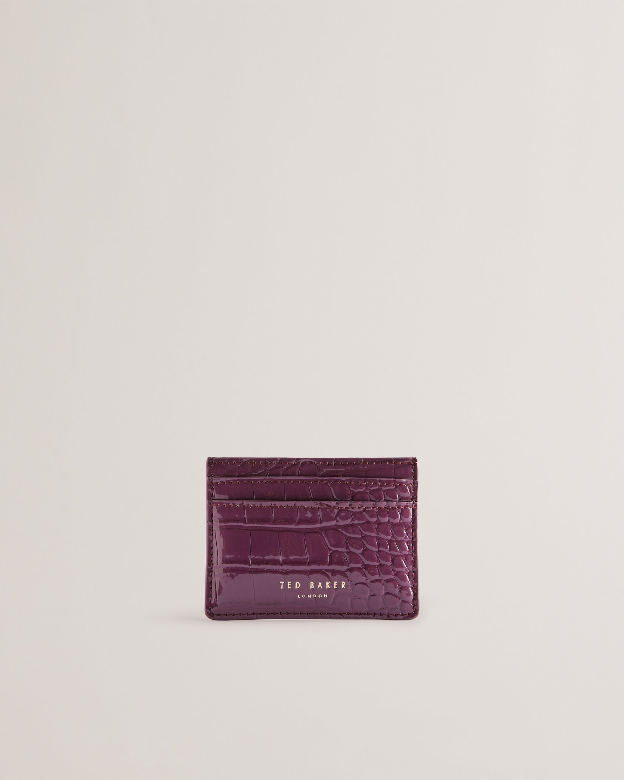 Coly Croc Effect Card Holder Maroon