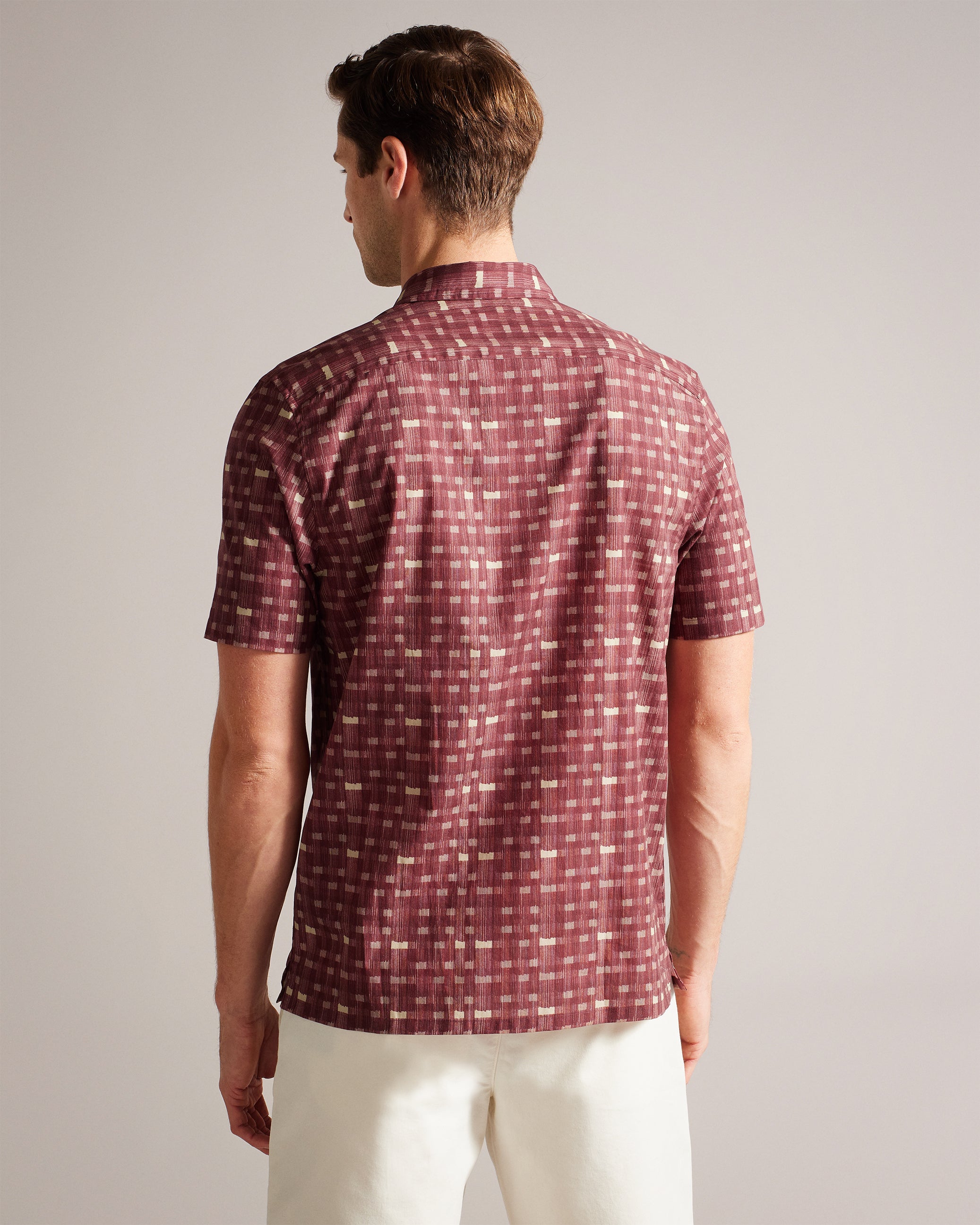 Chazbe Ss Ombre Check Shirt Burnt Red