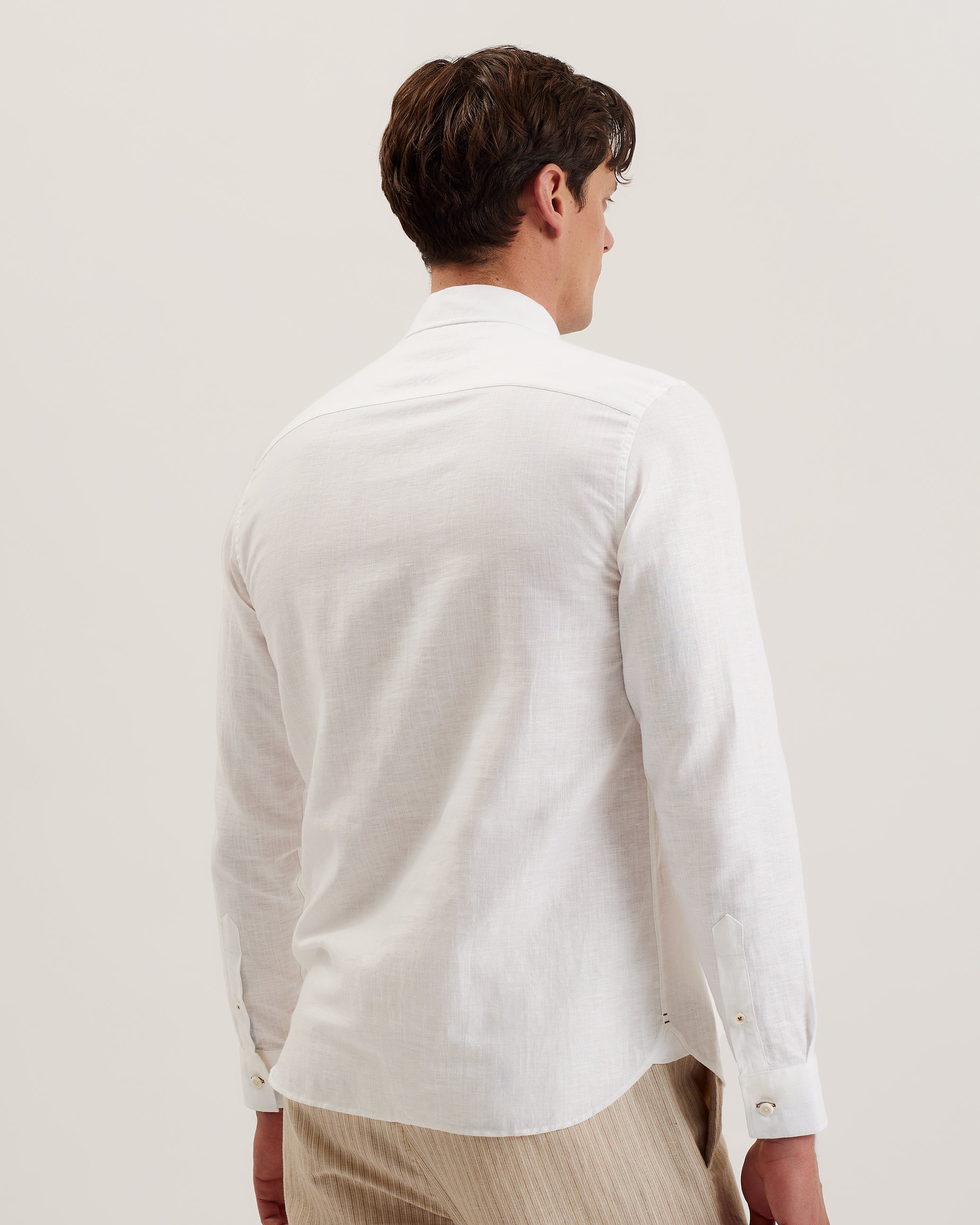 Romeos Ls Linen Shirt White