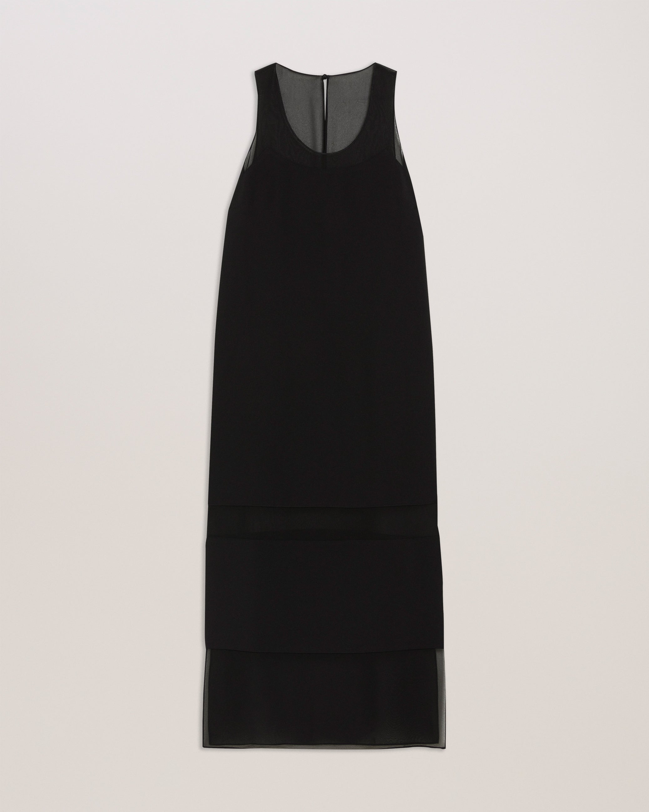 Mephora Sleeveless Midi Dress With Panel Deta Black