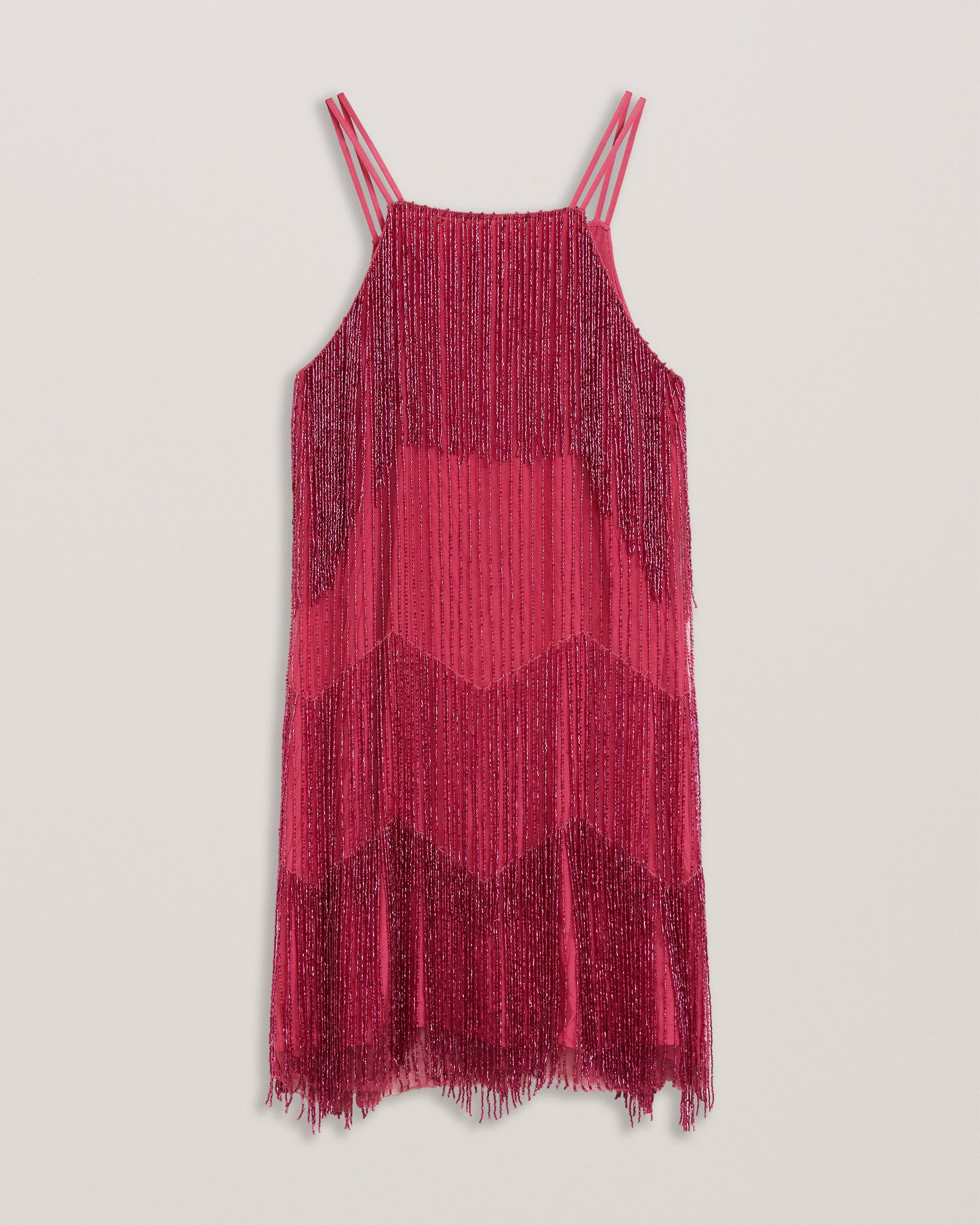 Diveria Mini Dress With Tassels Deep-Pink