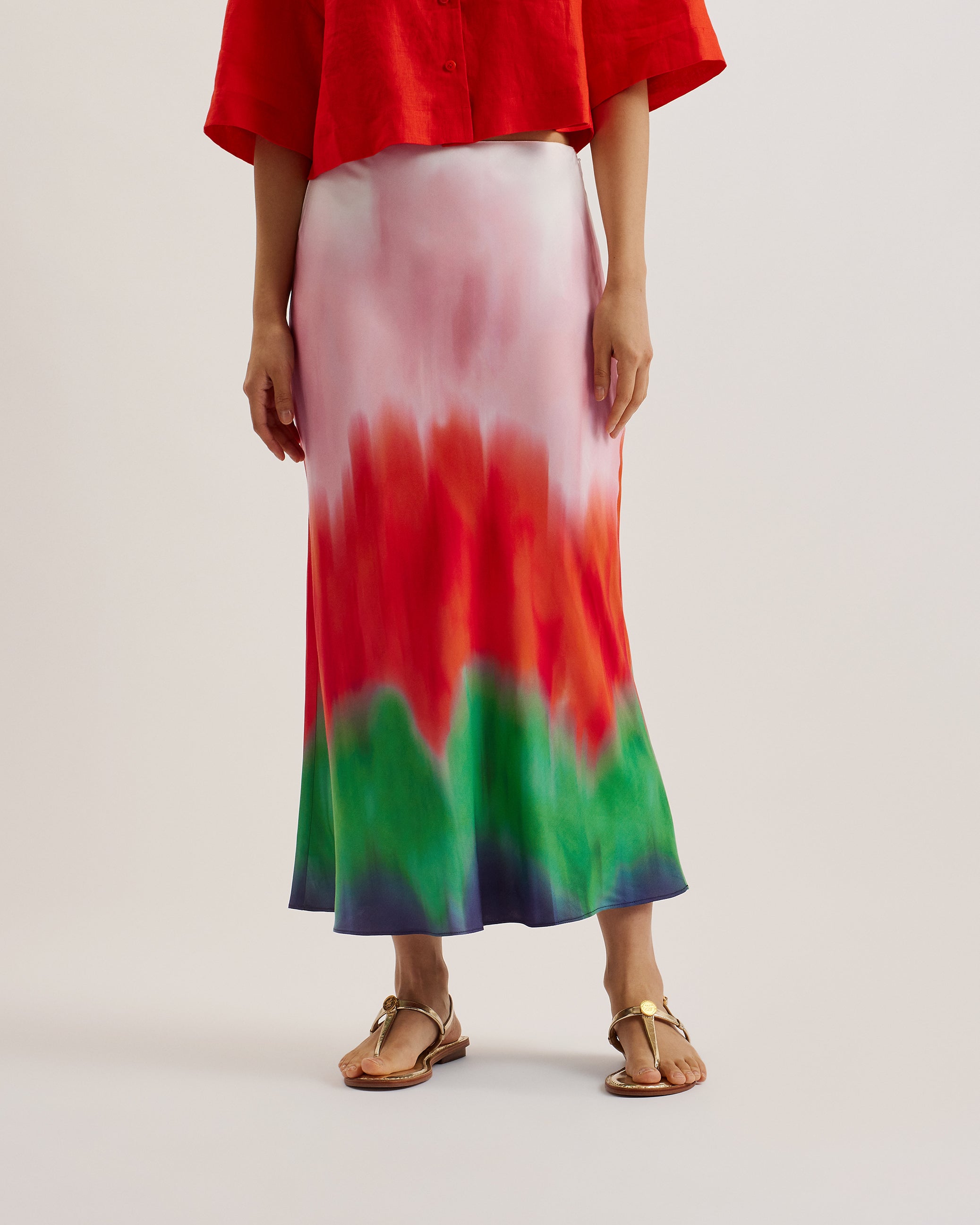 Atsuii Ombre Midi Skirt Multicol