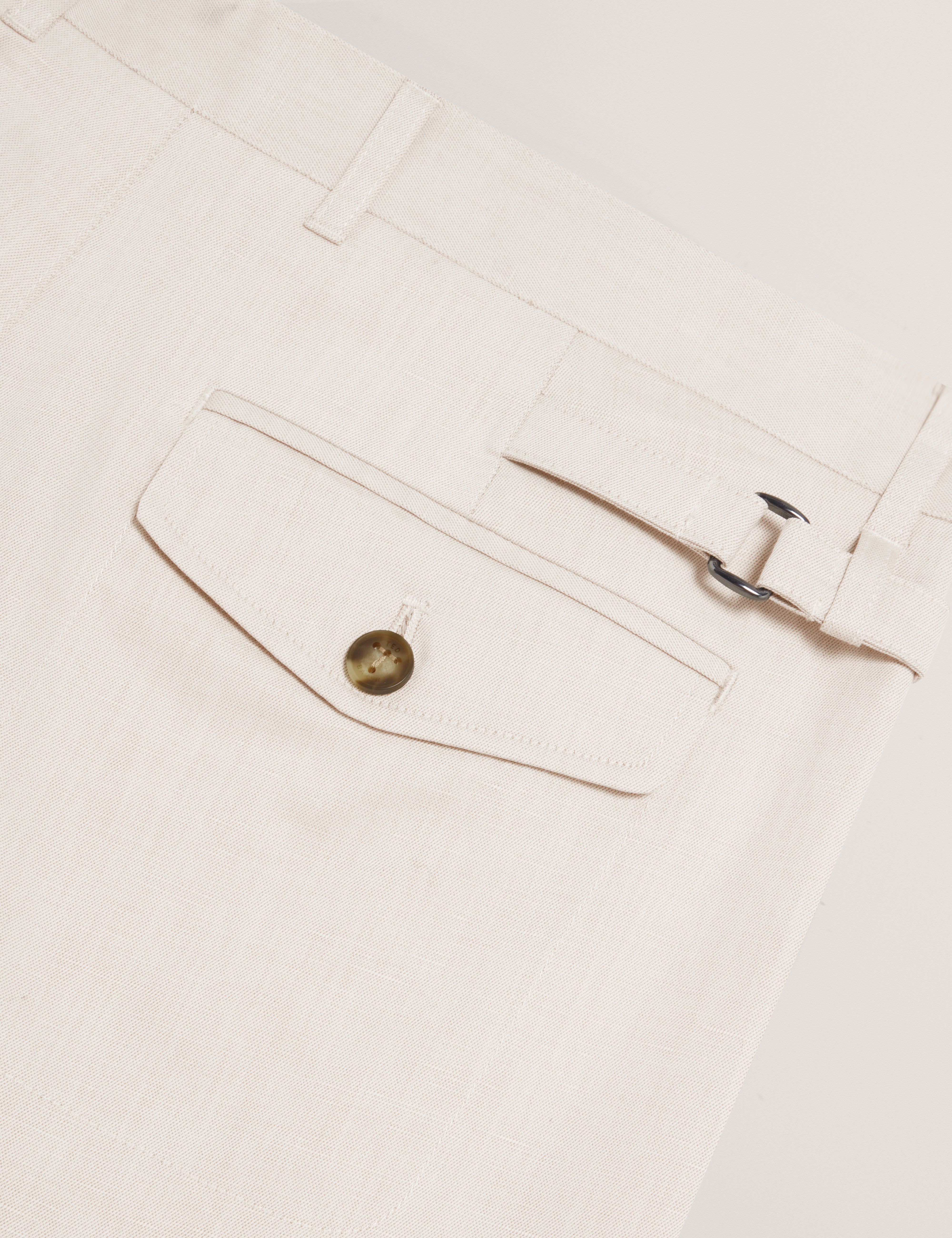 Murley Cotton Linen Pleated Short Ecru