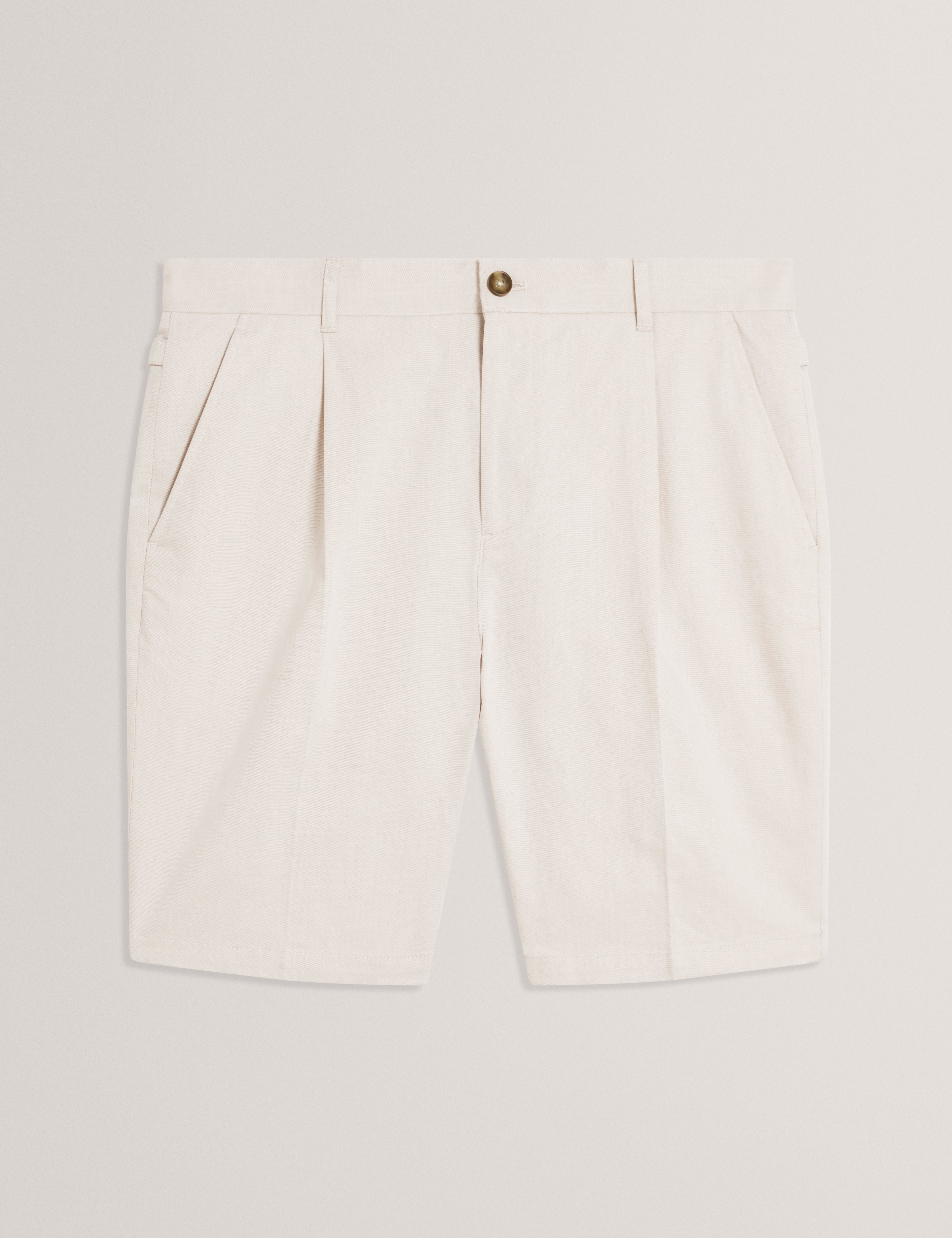 Murley Cotton Linen Pleated Short Ecru