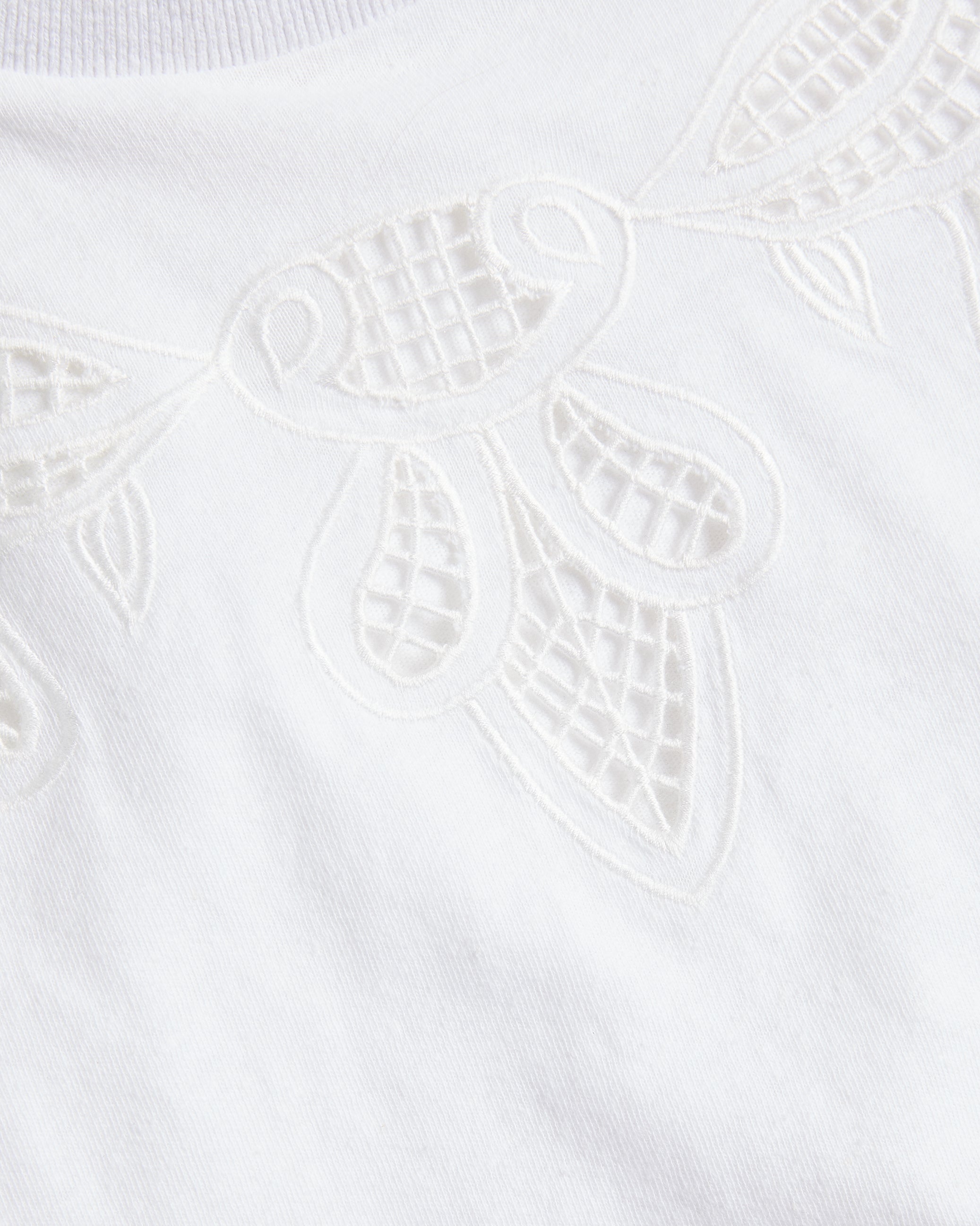 Shralee Embroidered Cut Out Tee White