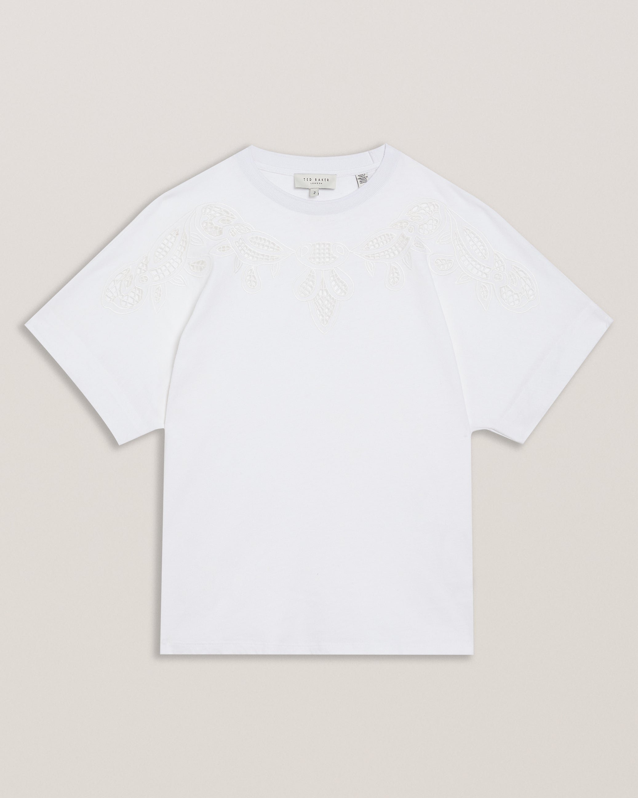 Shralee Embroidered Cut Out Tee White