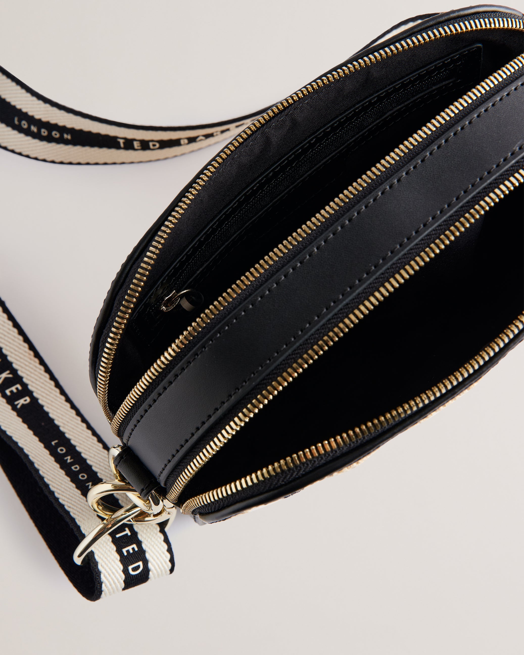 Stelio Branded Webbing Faux Raffia Ca Black