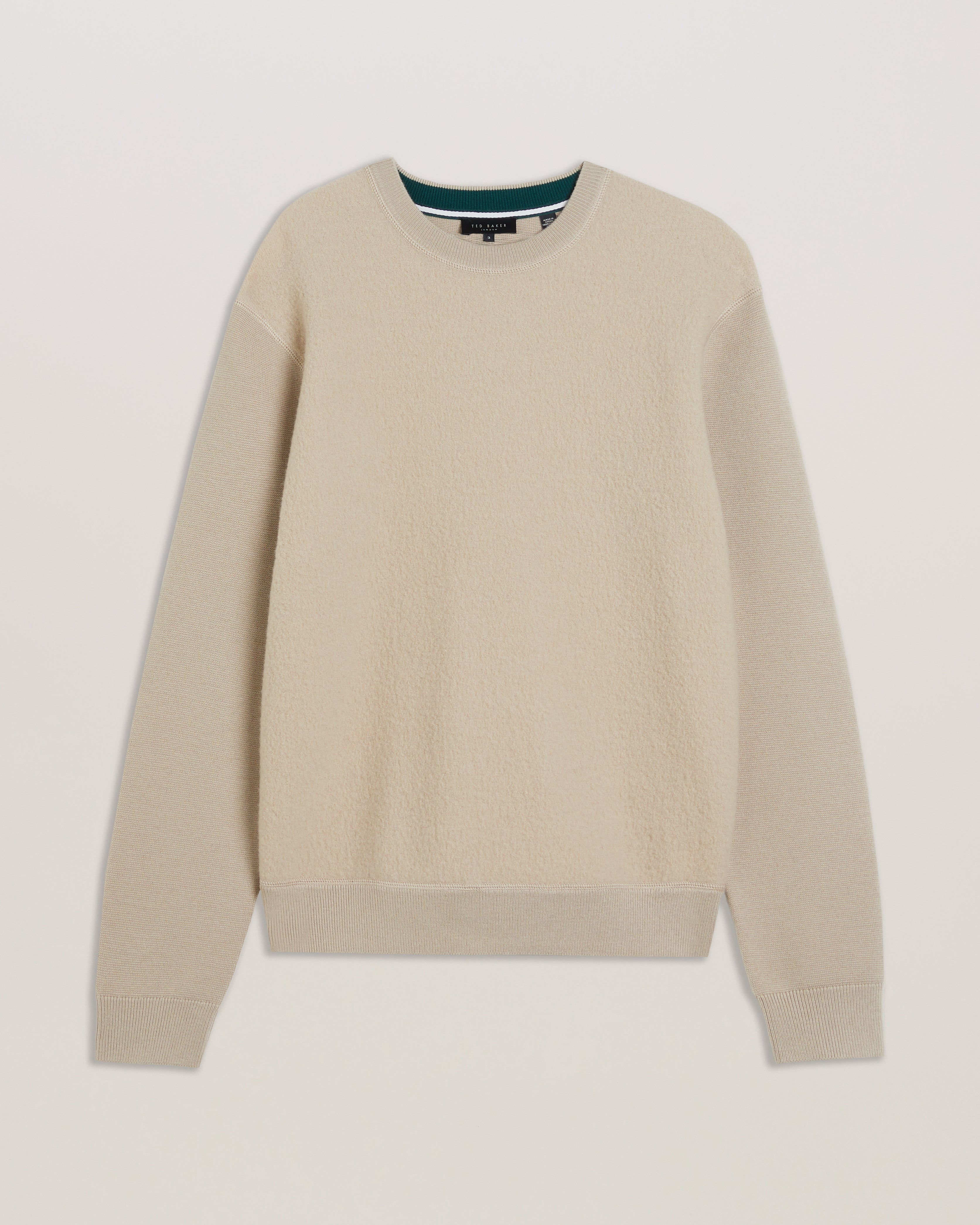 Olmste Ls Boucle Wool Stitch Crew Neck Taupe