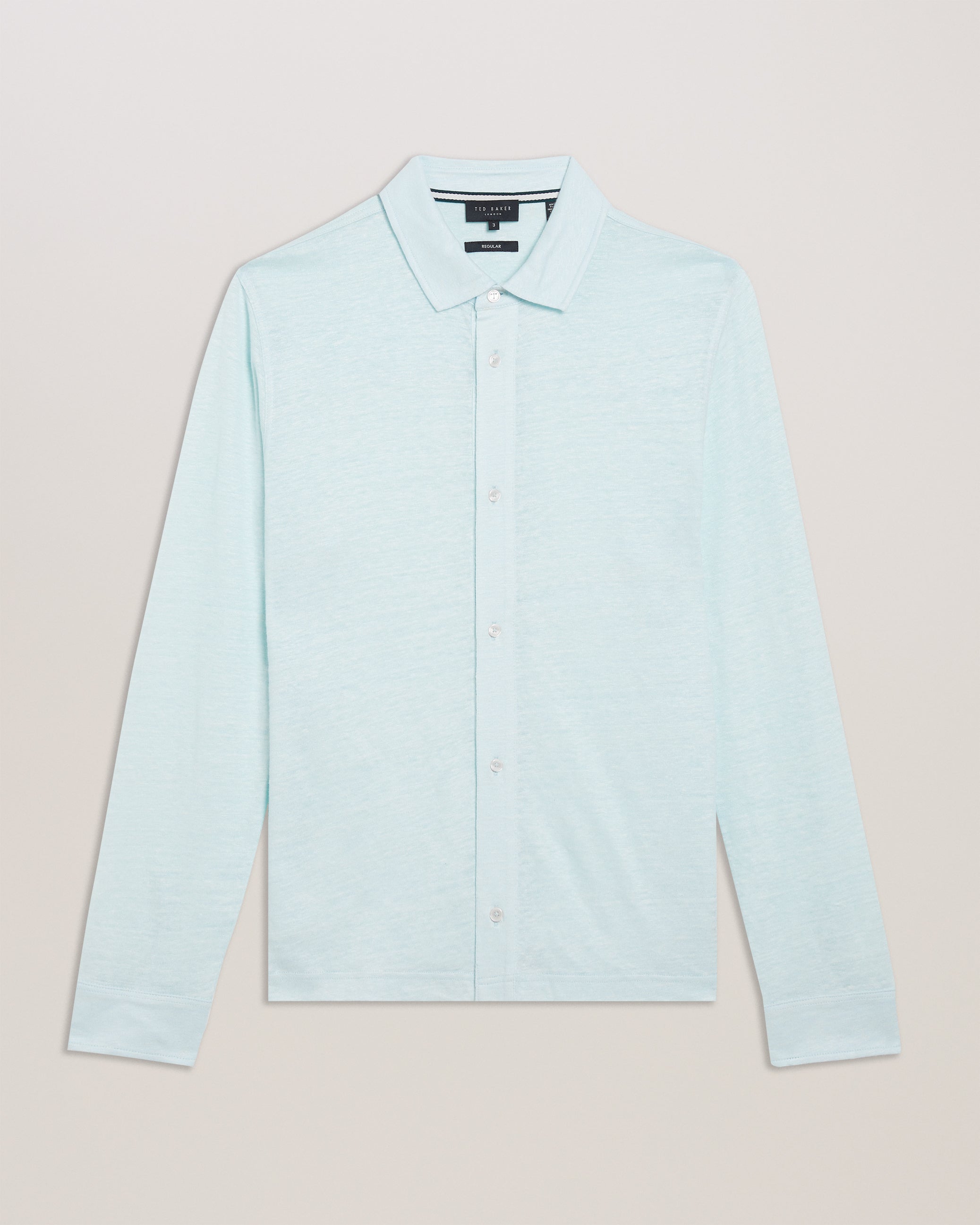 Panly Ls Regular Linen Button Through Pl-Blue