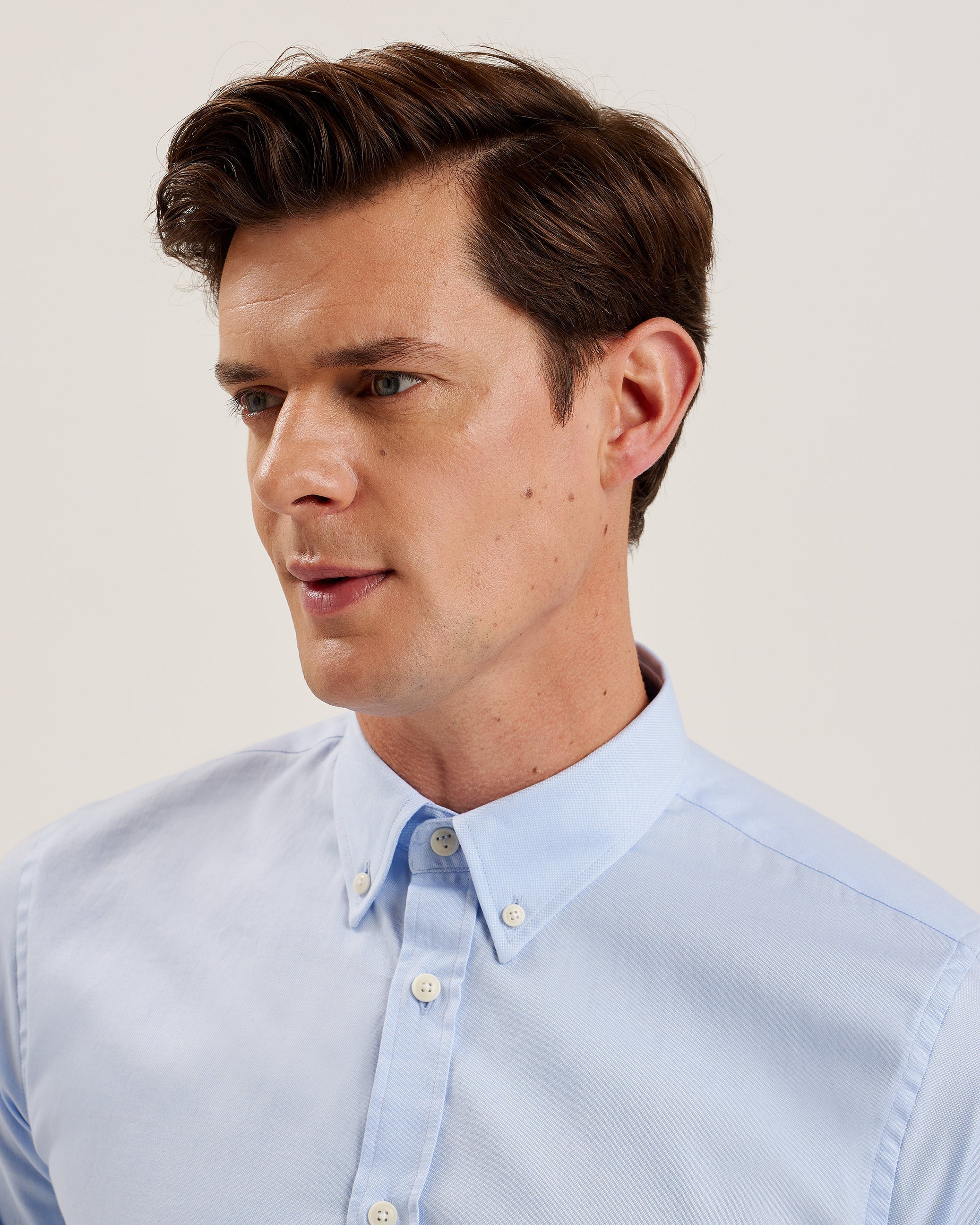 Allarde Long Sleeve Regular Branded Oxford Shirt Lt-Blue