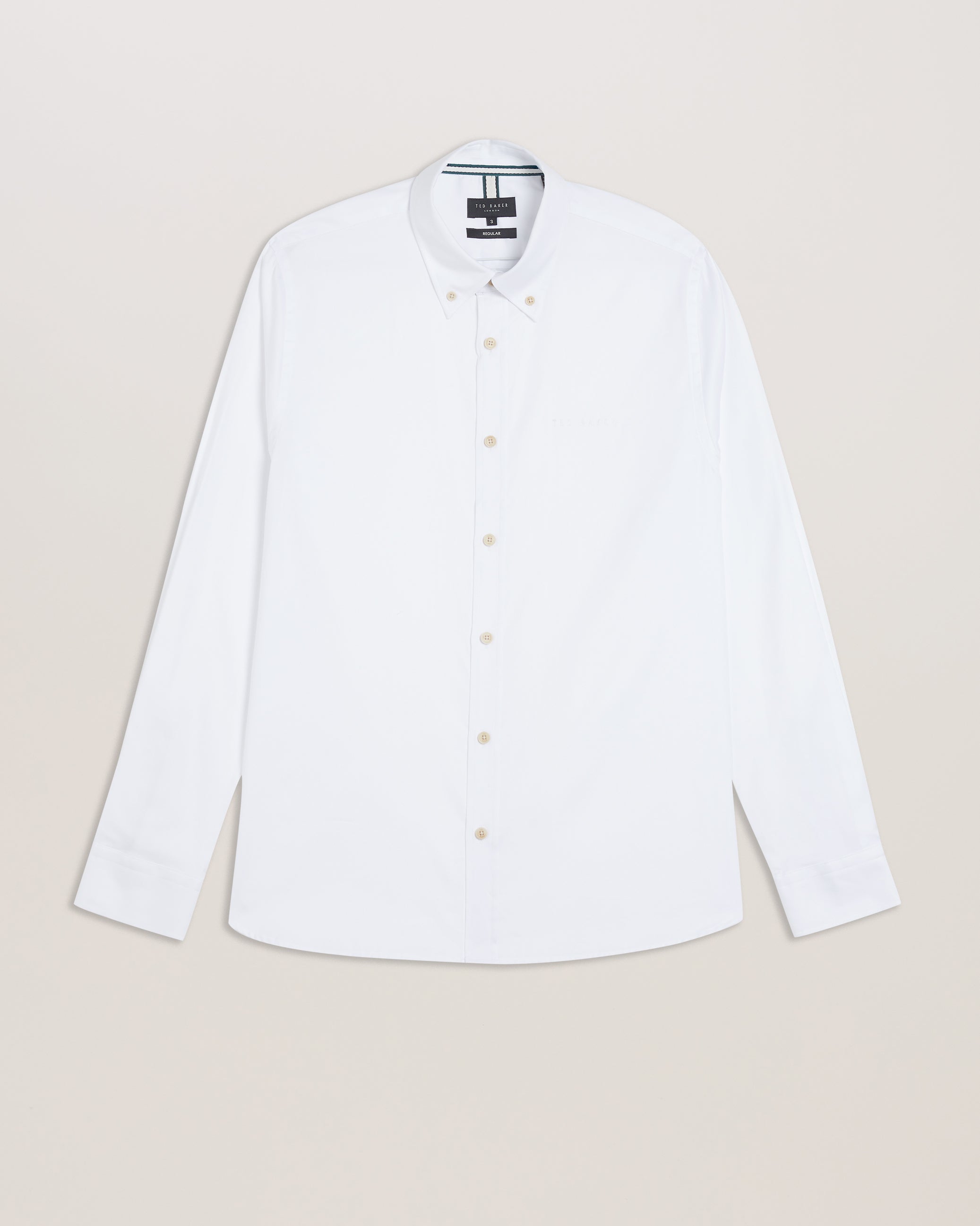 Allarde Long Sleeve Regular Branded Oxford Shirt White