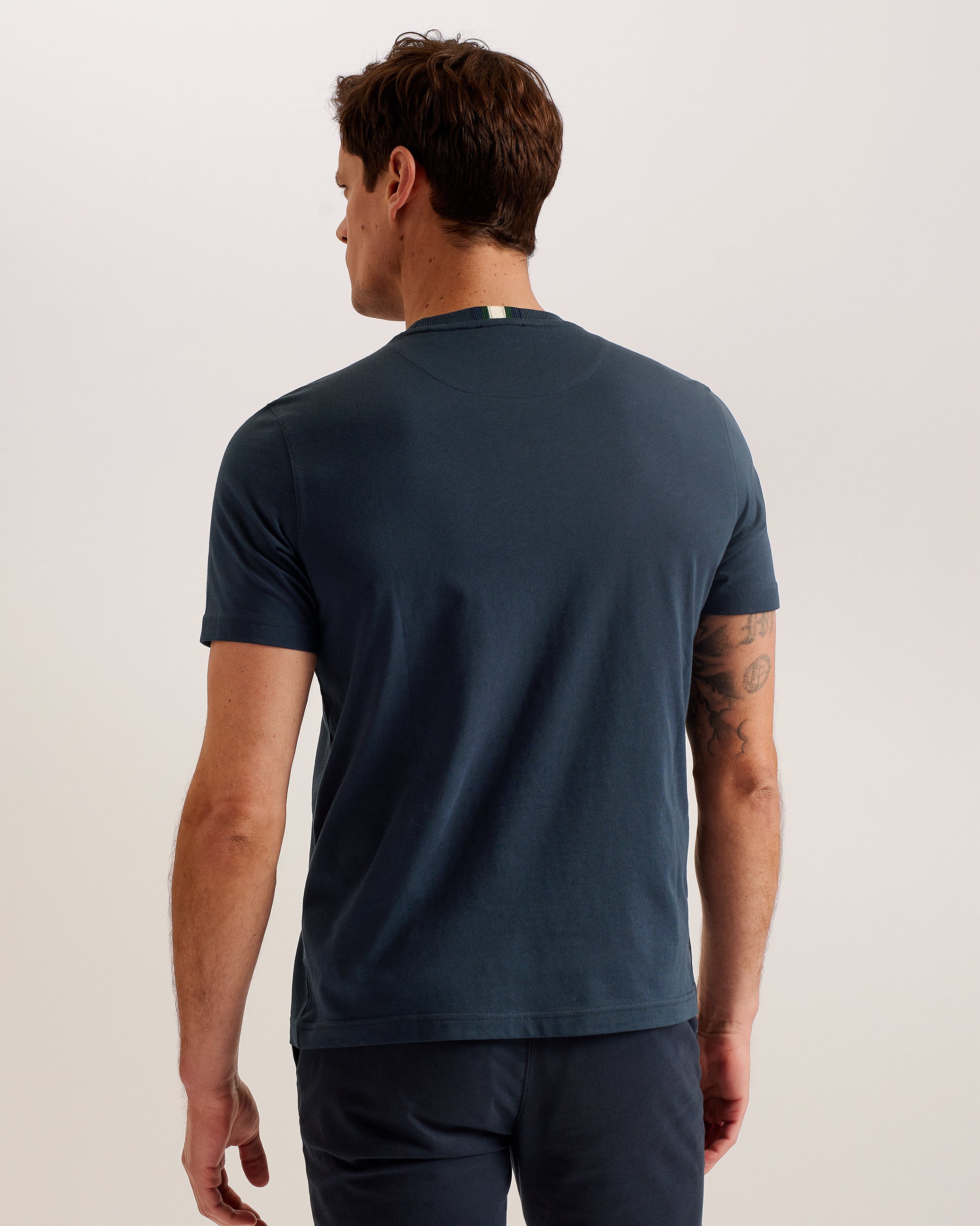 Wiskin Branded Regular Fit T-Shirt Navy
