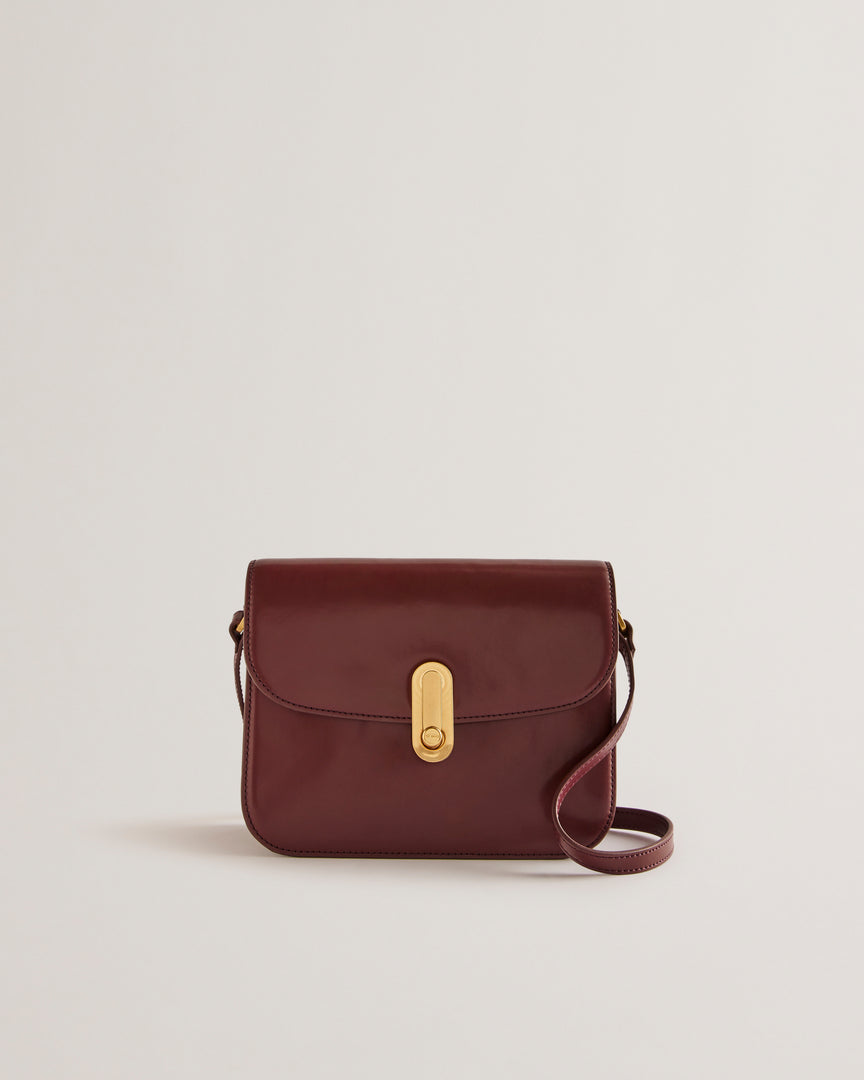 Kkayli Polished Leather Satchel Bag Dp-Purple