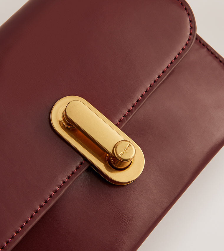 Kkaysa Polished Small Leather Crossbody Bag Dp-Purple