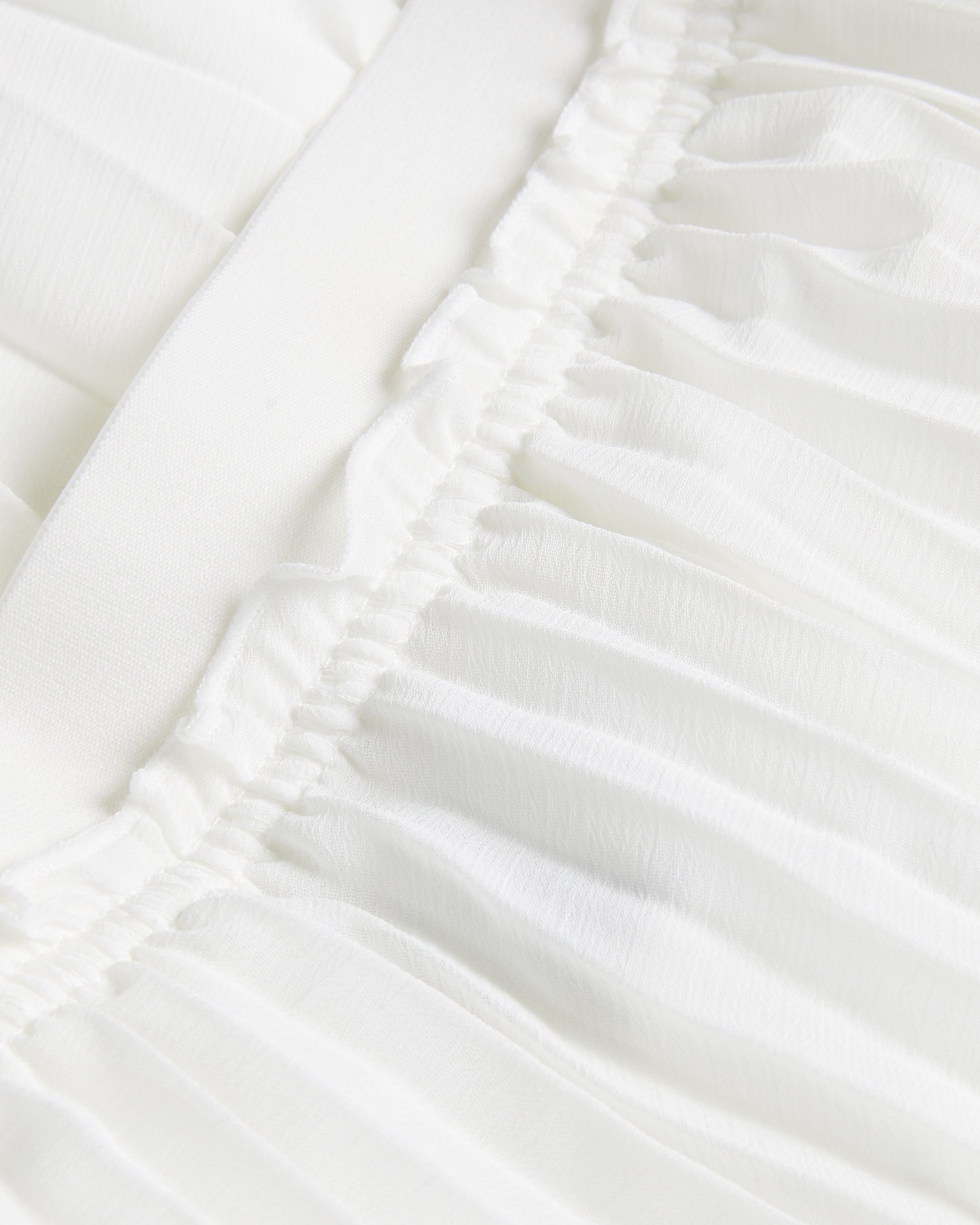 Tambor Pleated Midi Skirt With Elasticate White