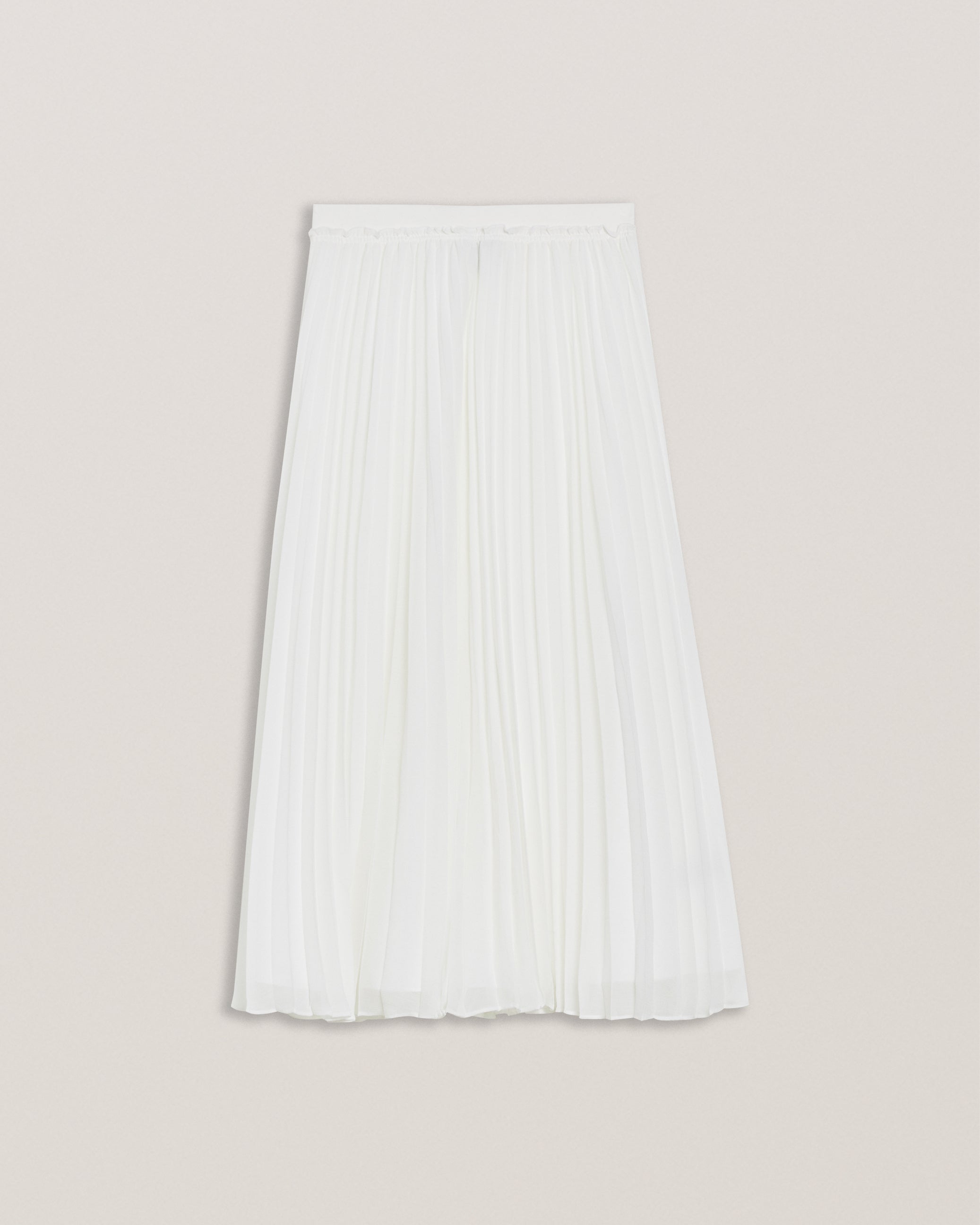 Tambor Pleated Midi Skirt With Elasticate White