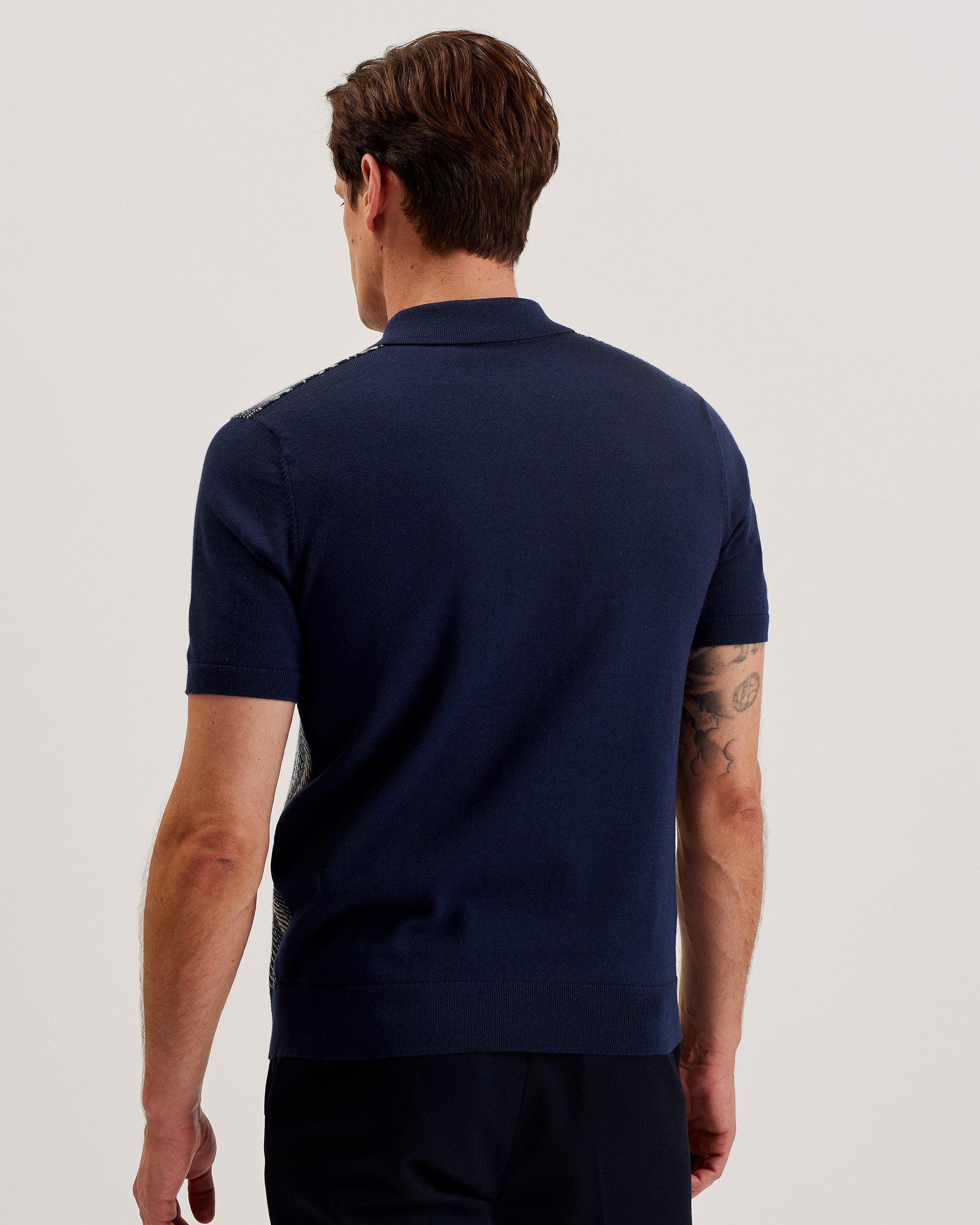 Dotiz Short Sleeve Regular Jacquard Polo Navy