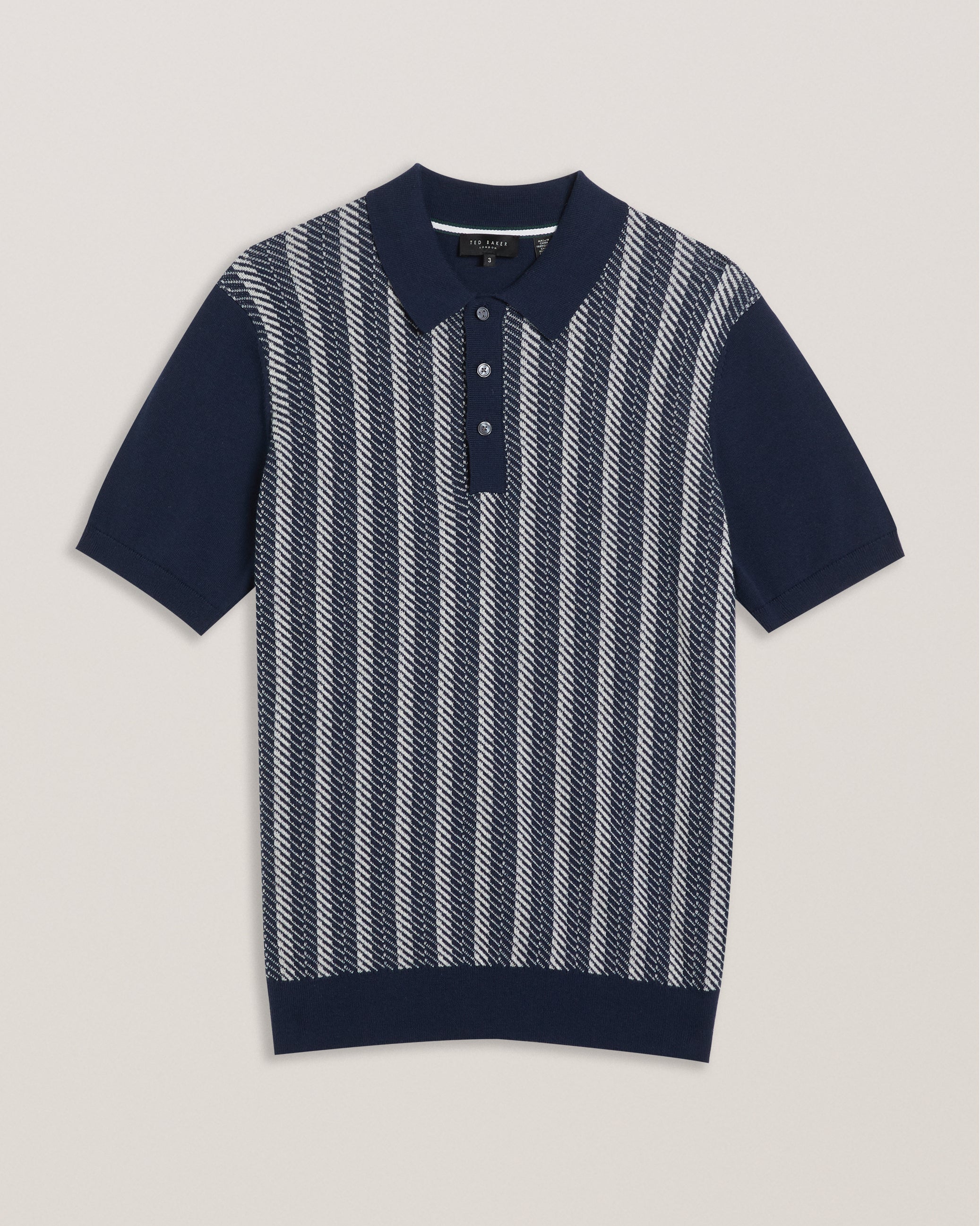 Dotiz Short Sleeve Regular Jacquard Polo Navy