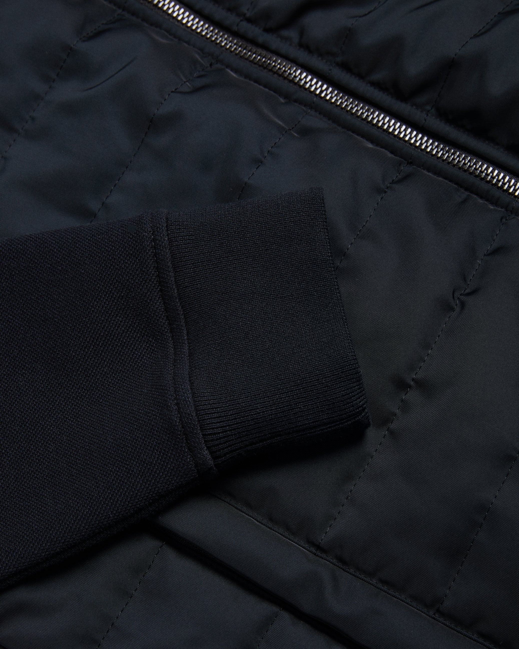 Adburys Regular Quilted Zip Hoodie Black