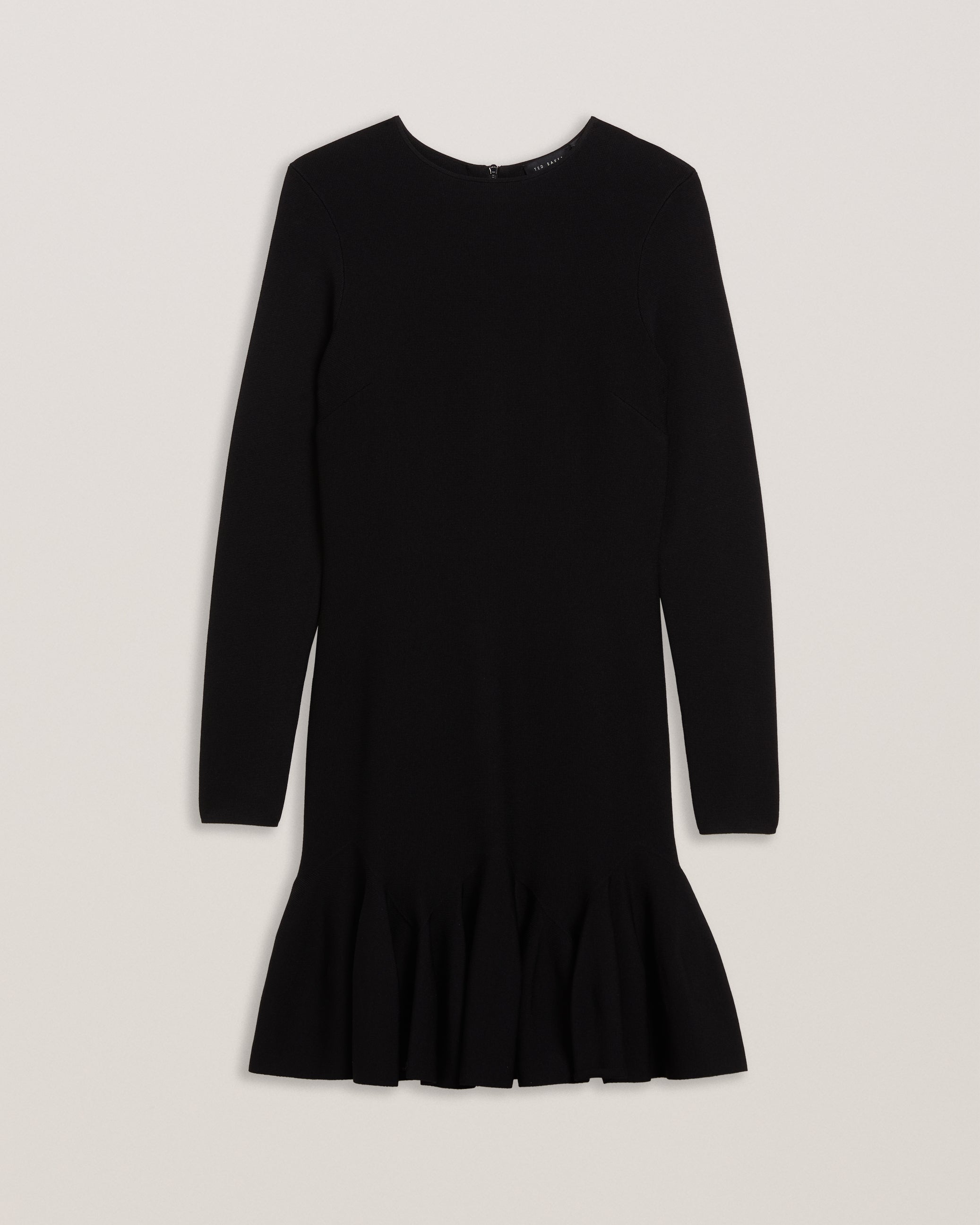 Loisss Flippy Skirt Long Sleeve Mini Dress Black