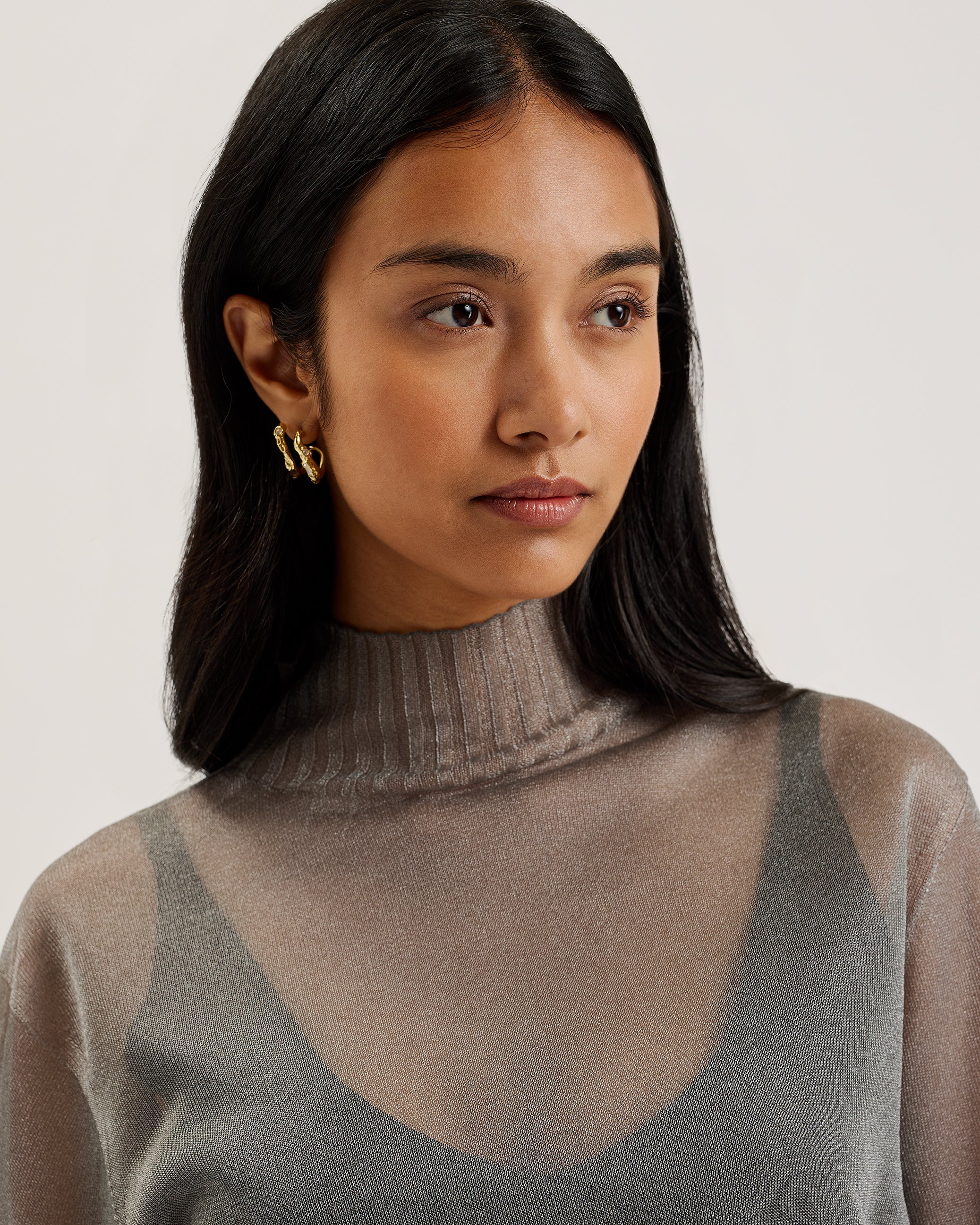 トップス THEREDTHREAD sheer hook tops gray theredthread sheer hook tops - メルカリ