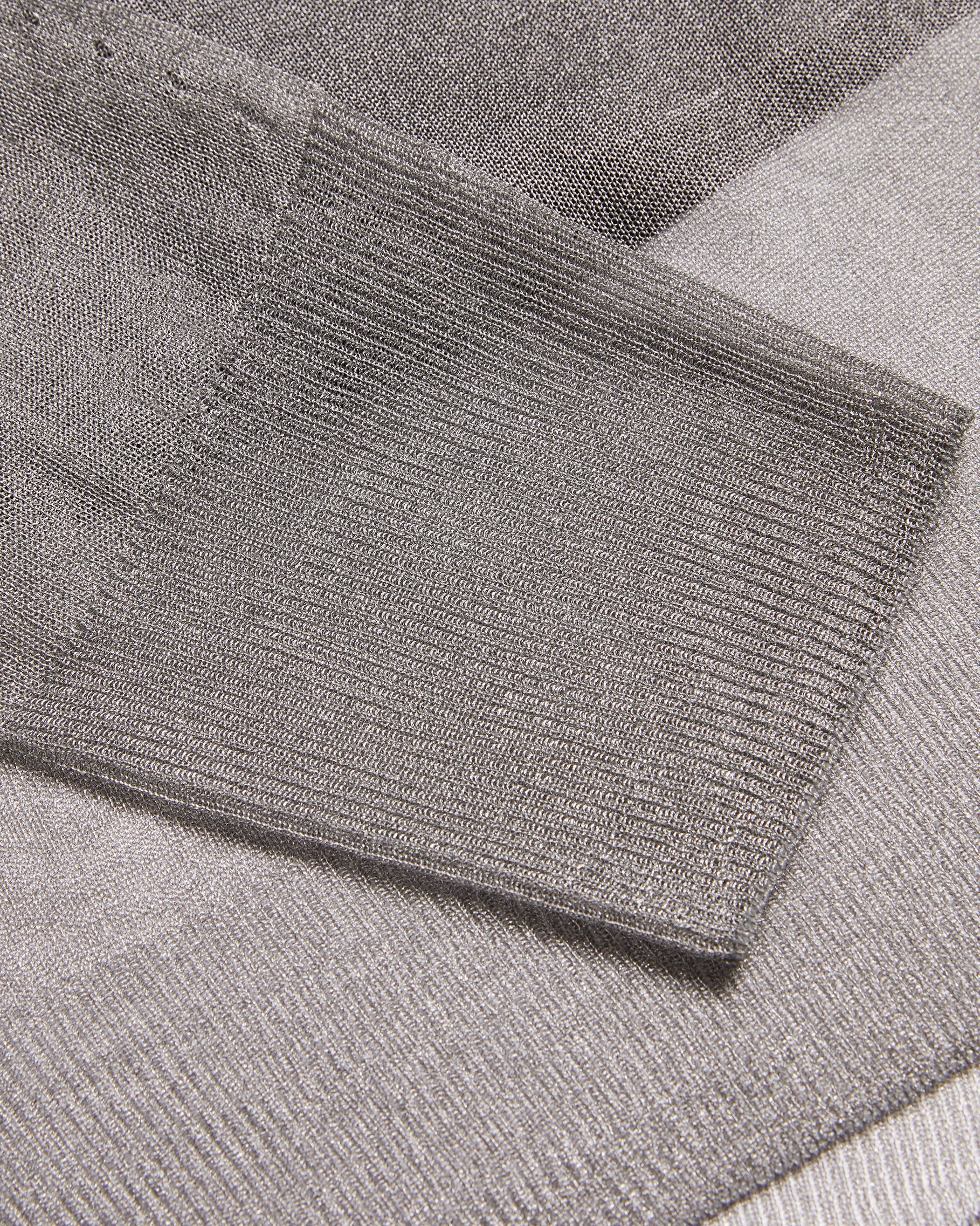 Taylaw Sheer Funnel Neck Top With Knitted Cami Dk-Grey