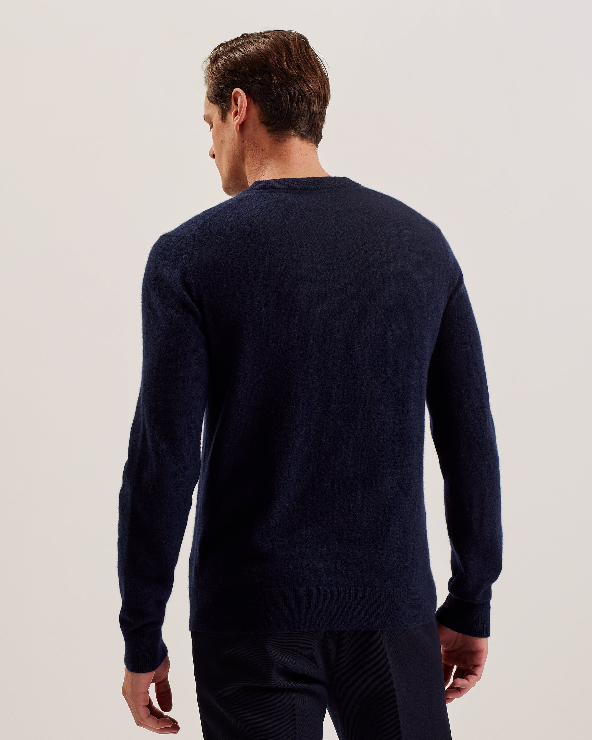 Atesy Ls Regular Cashmere Crew Neck Navy