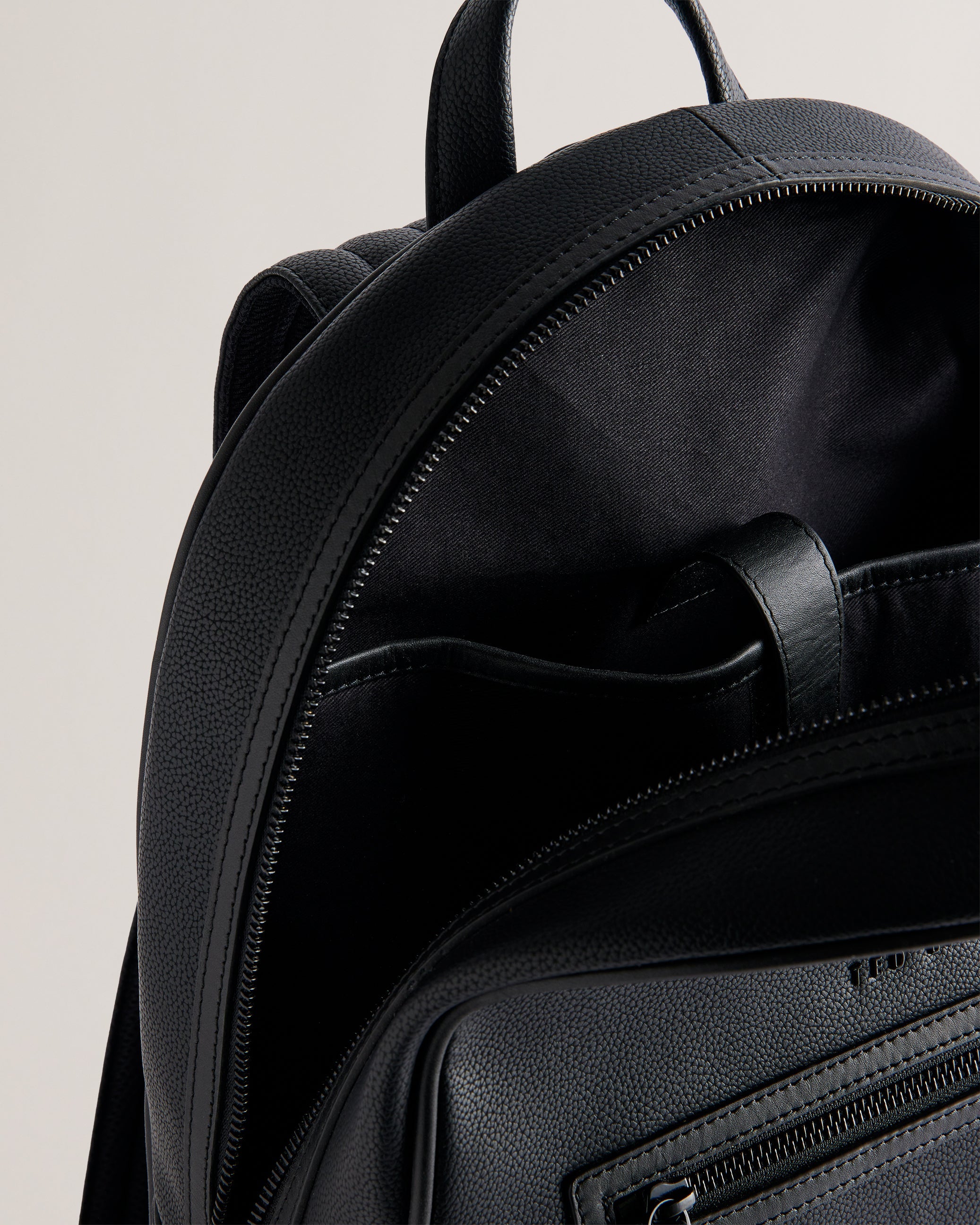Lansen Recycled Leather Backpack Black