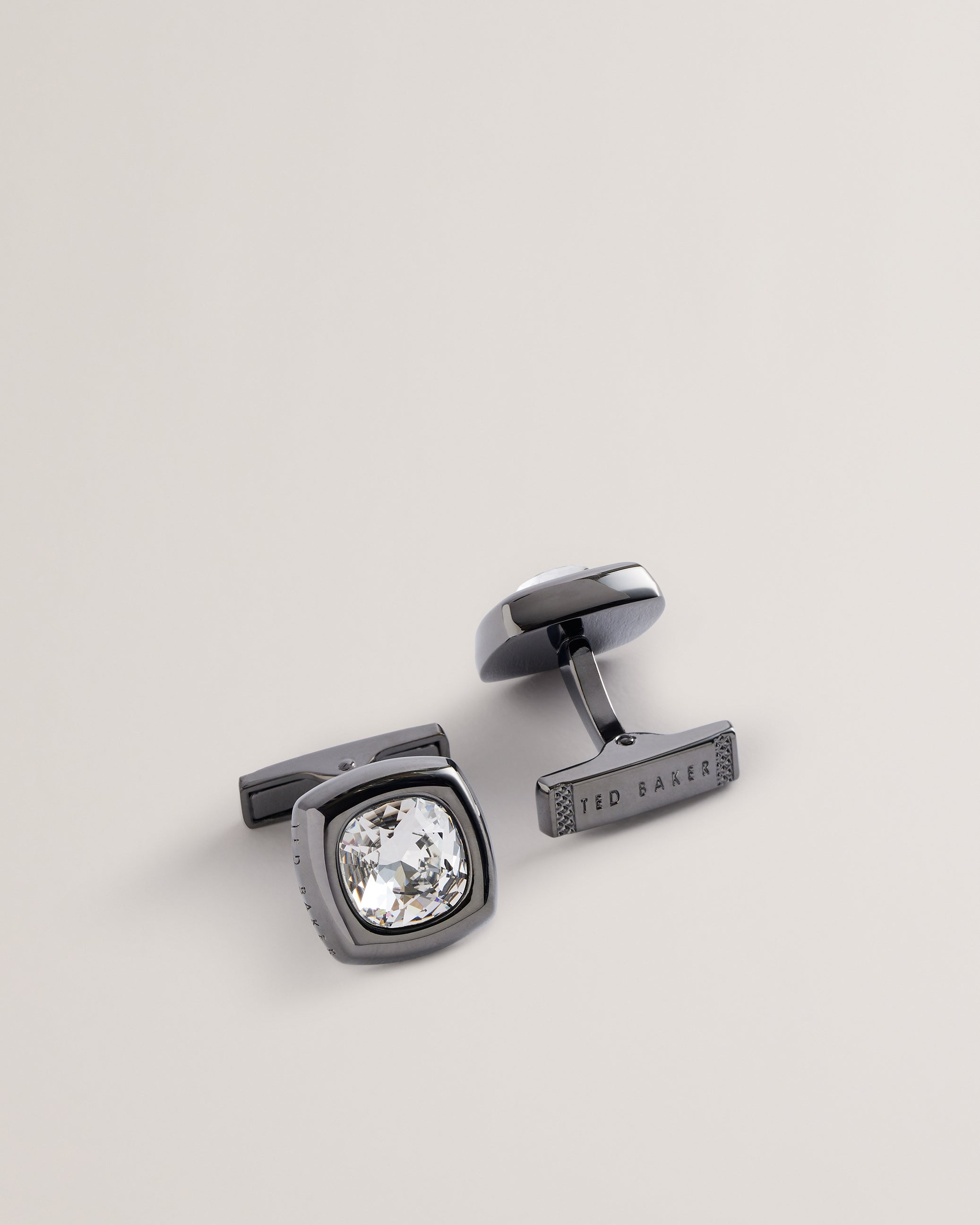 Caileb Crystal Cufflinks Gunmetal