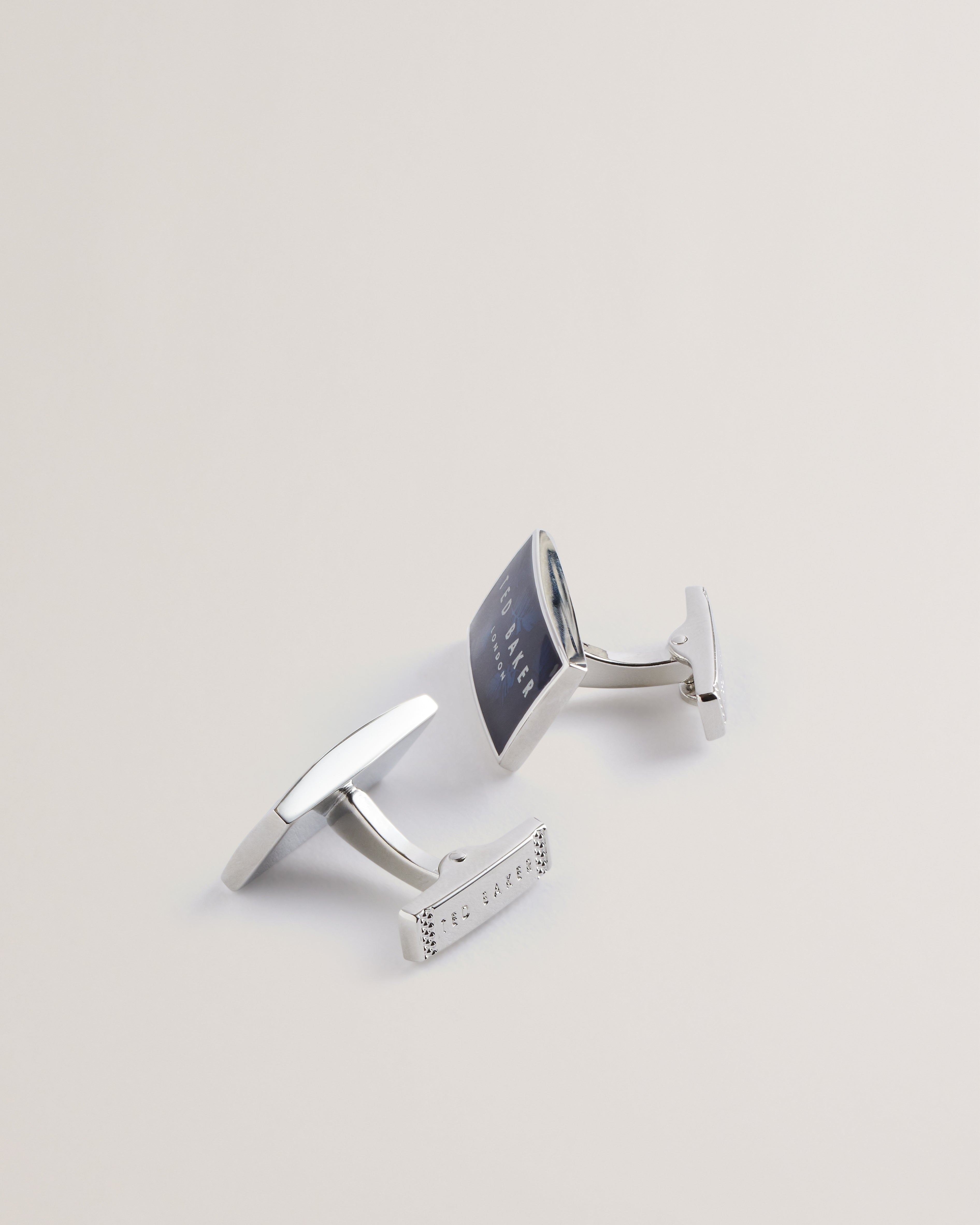 Leroy Enamel Branded Cufflinks Silver