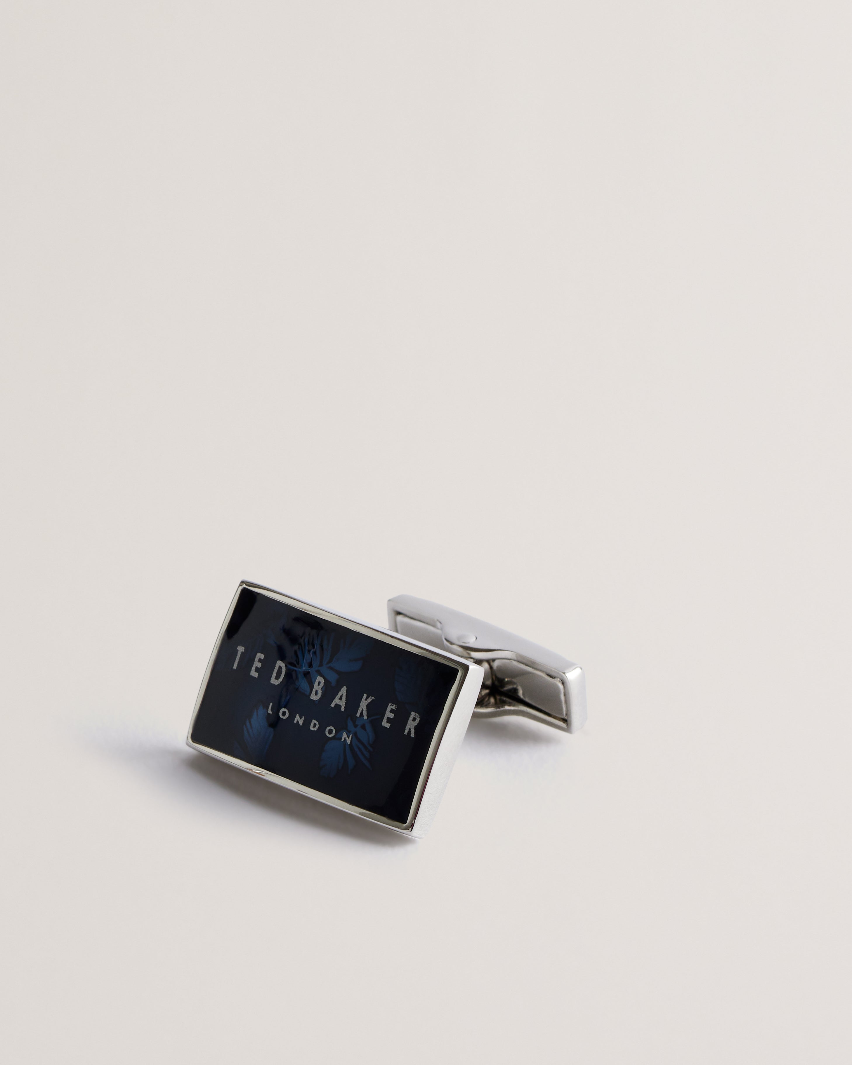 Leroy Enamel Branded Cufflinks Silver