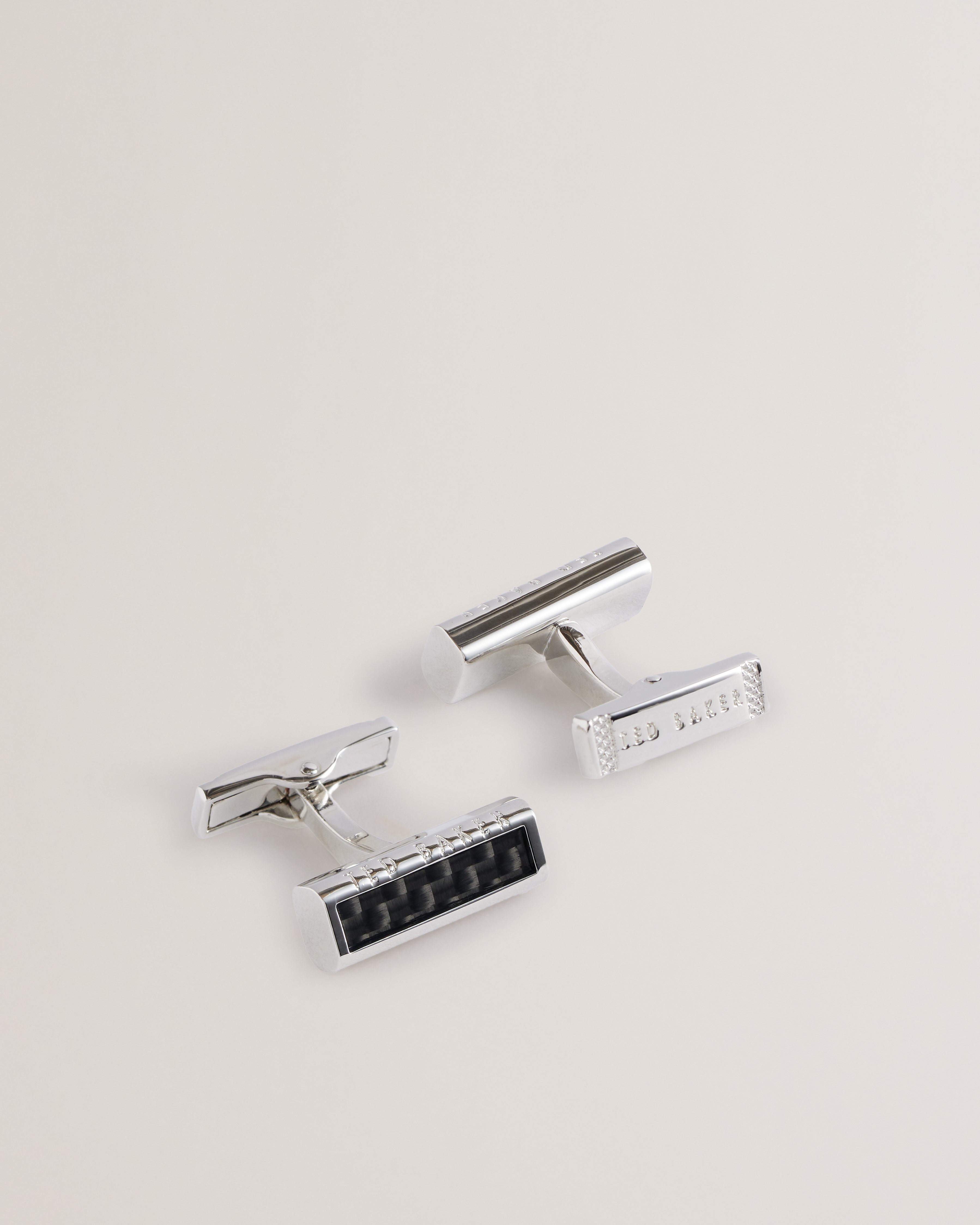 Carbie Carbon Fibre Cufflinks Silver