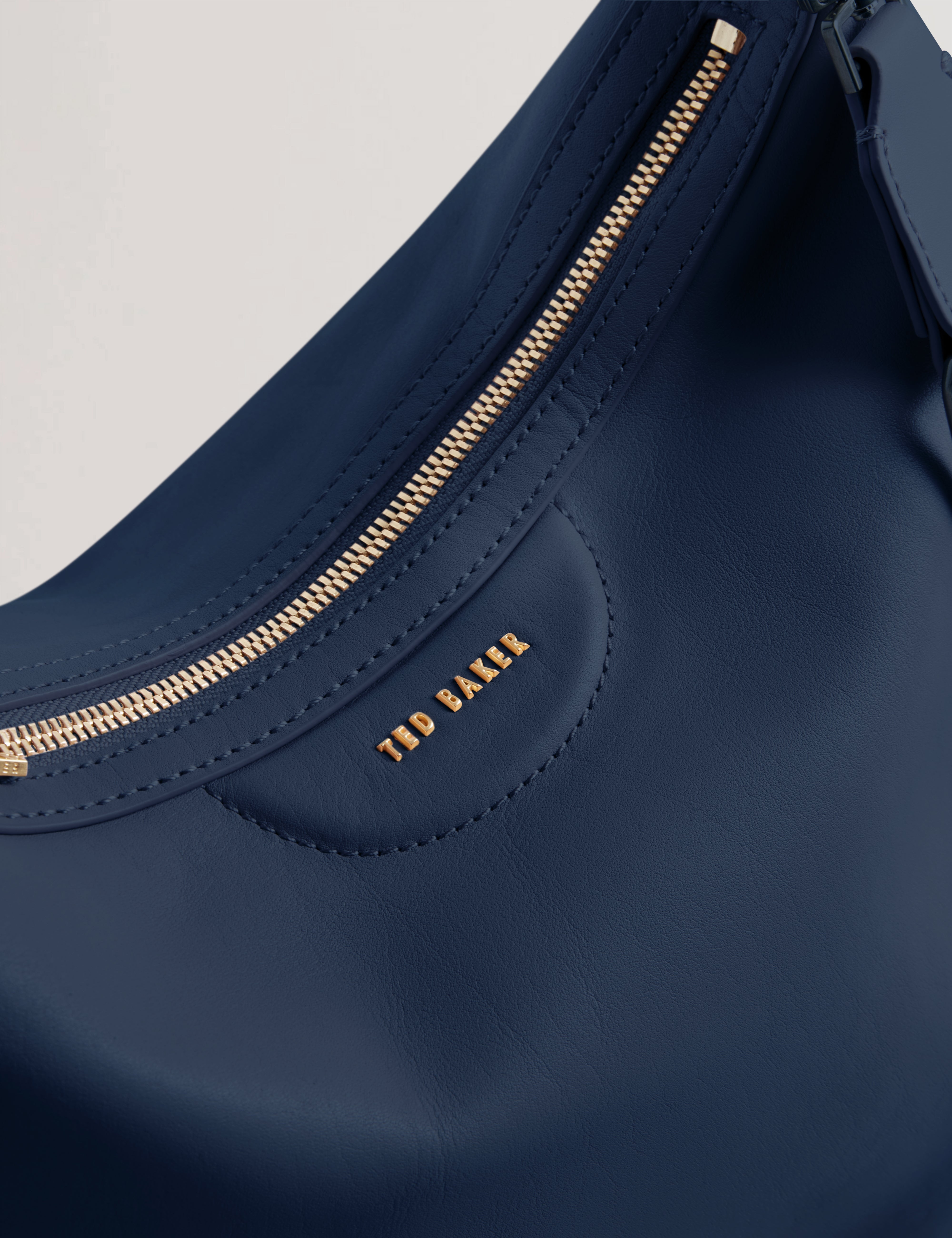 Esiah Webbing Slouchy Leather Hobo B Navy