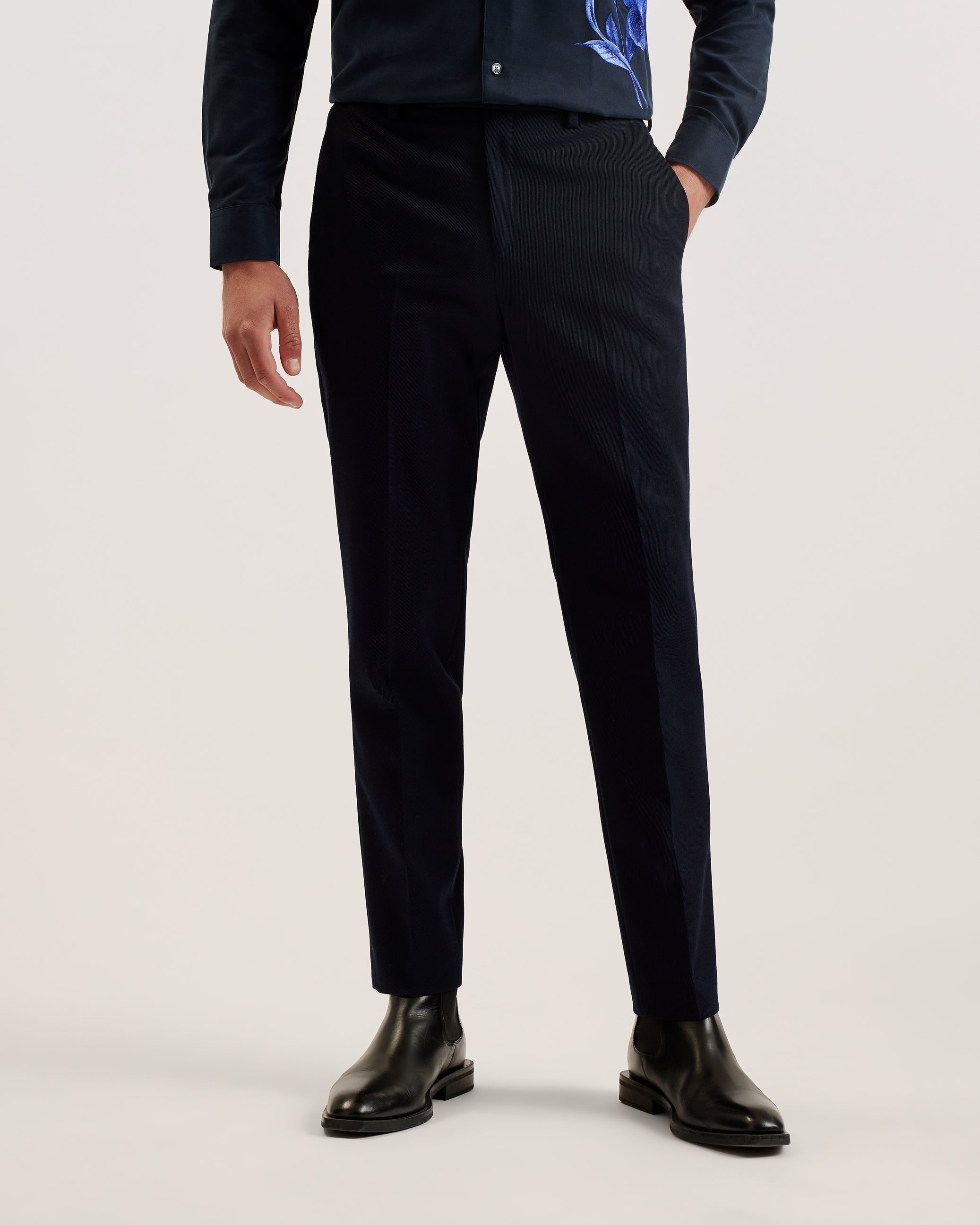 Nalfant Twill Smart Slim Tailored Trouser Navy