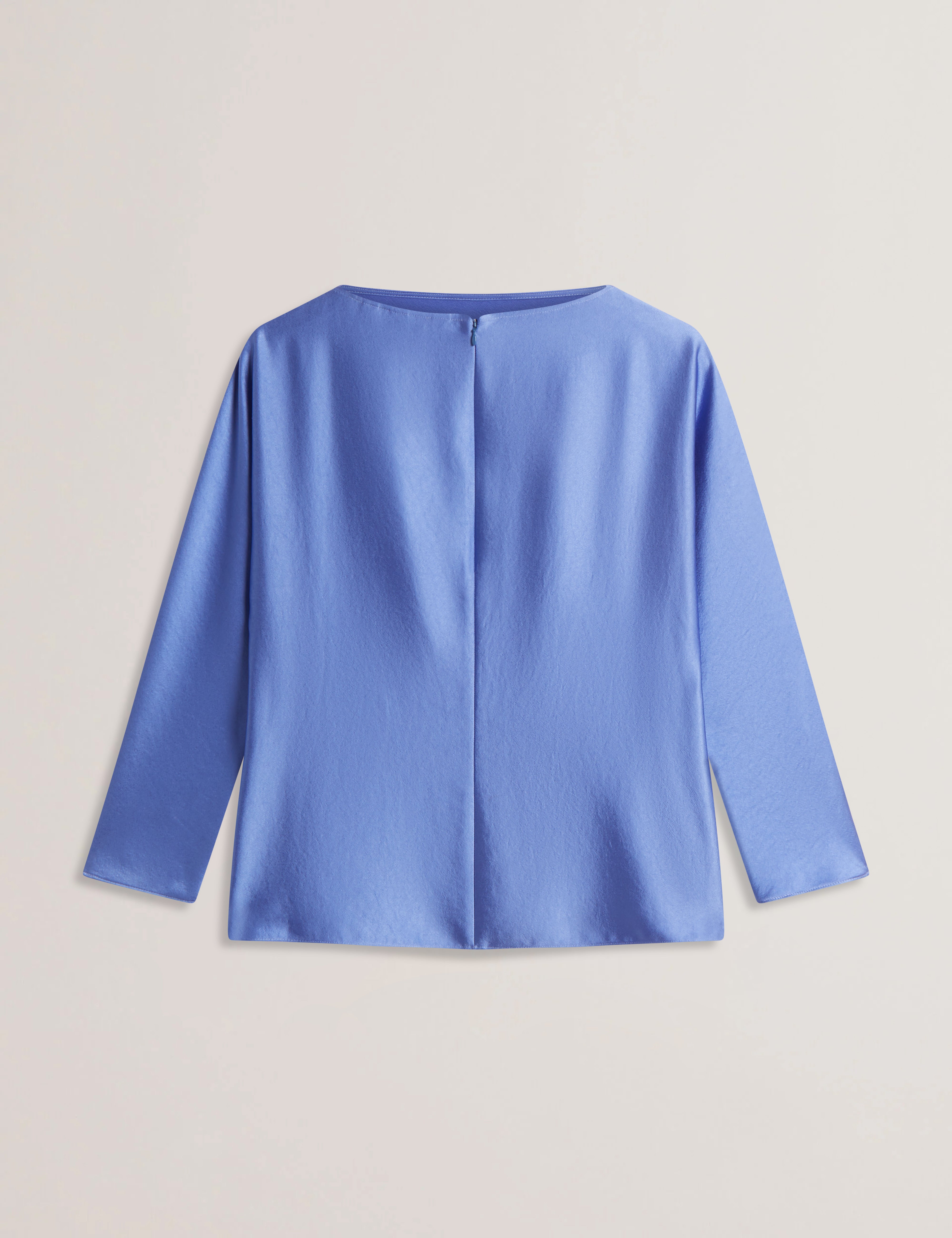 Vouga Slash Neck Satin Top Lt-Blue