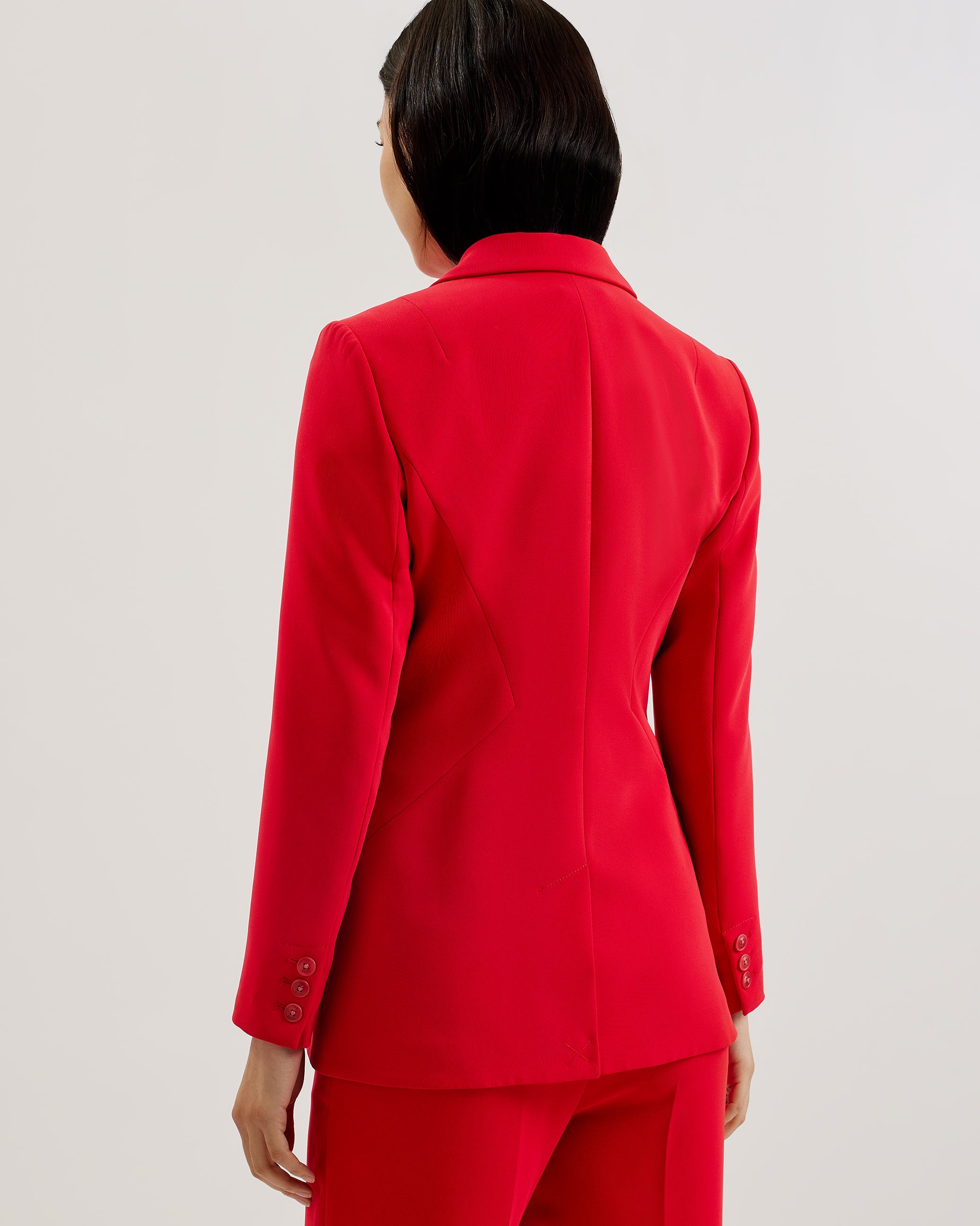 Manabl Single Breasted Tailored Blazer Red