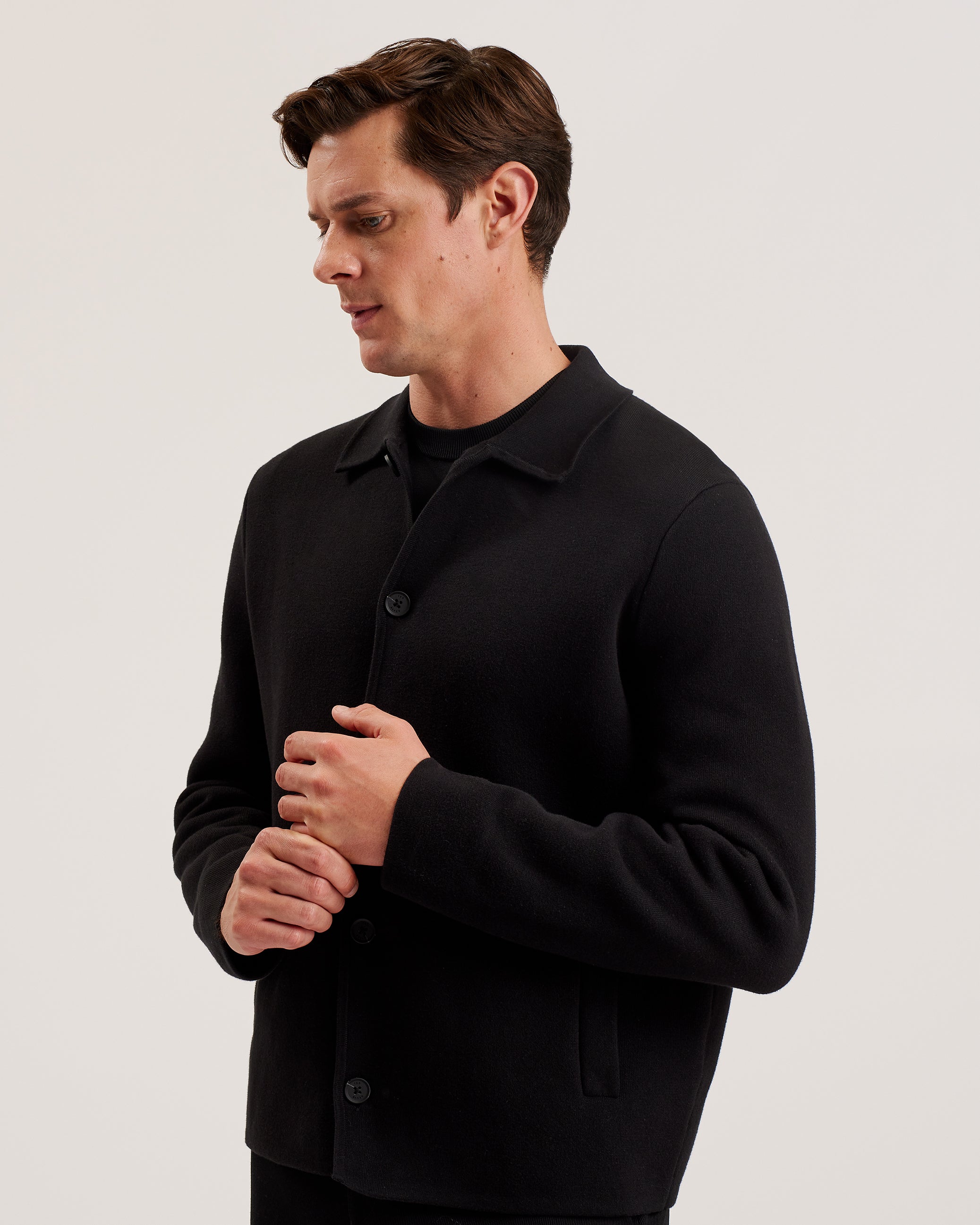 Freder Ls Solid Jacquard Jacket Black