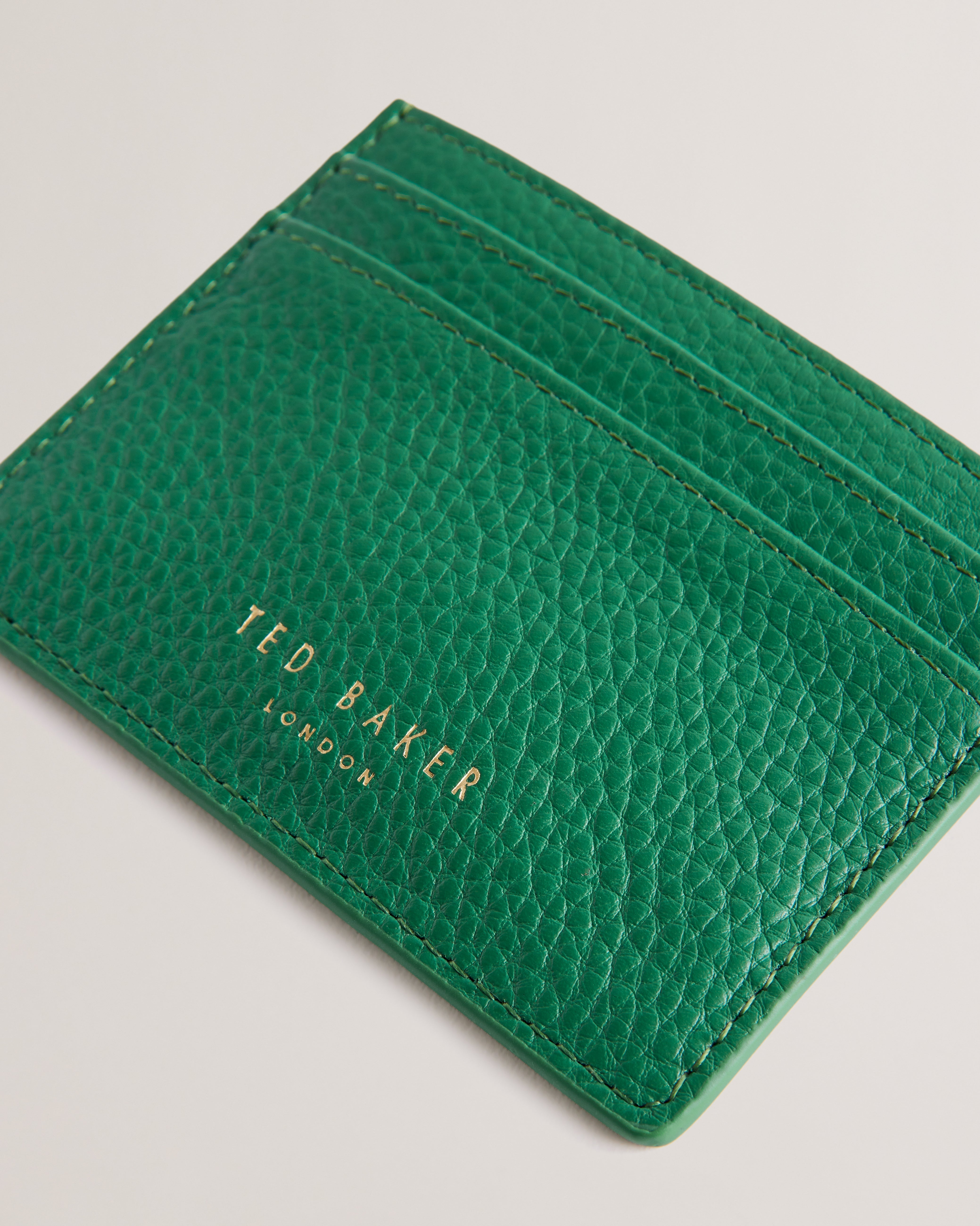 Roseya Crinkle Leather Card Holder Dk-Green