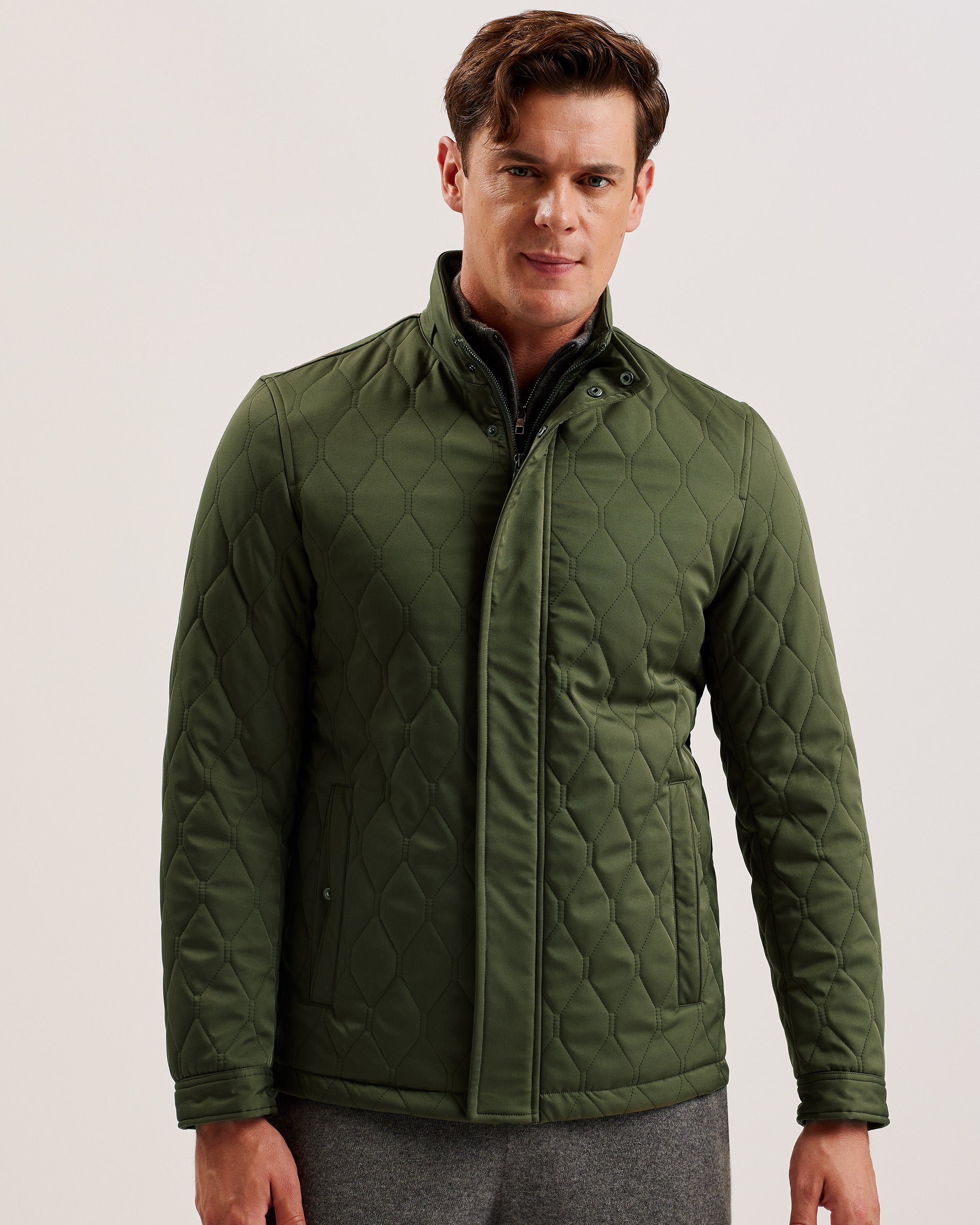 Zampa Quilted Funnel Jacket Mid-Green