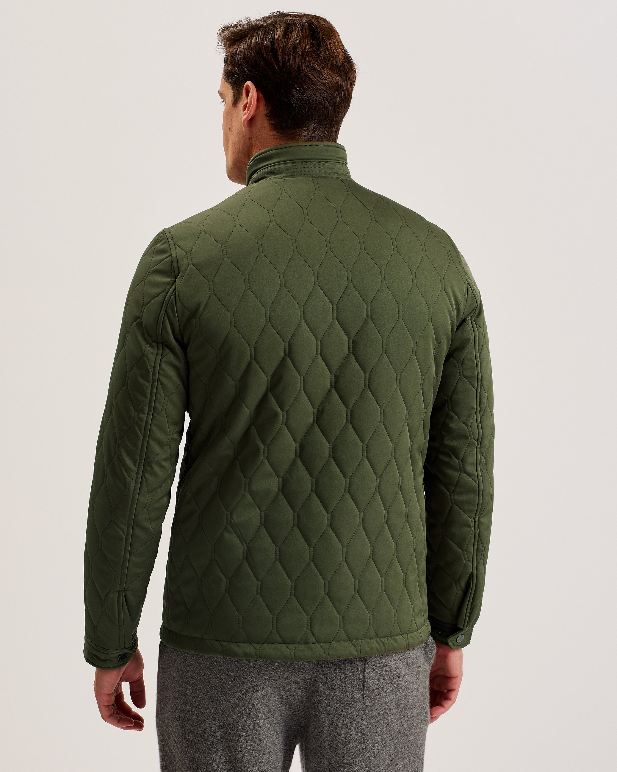 Zampa Quilted Funnel Jacket Mid-Green