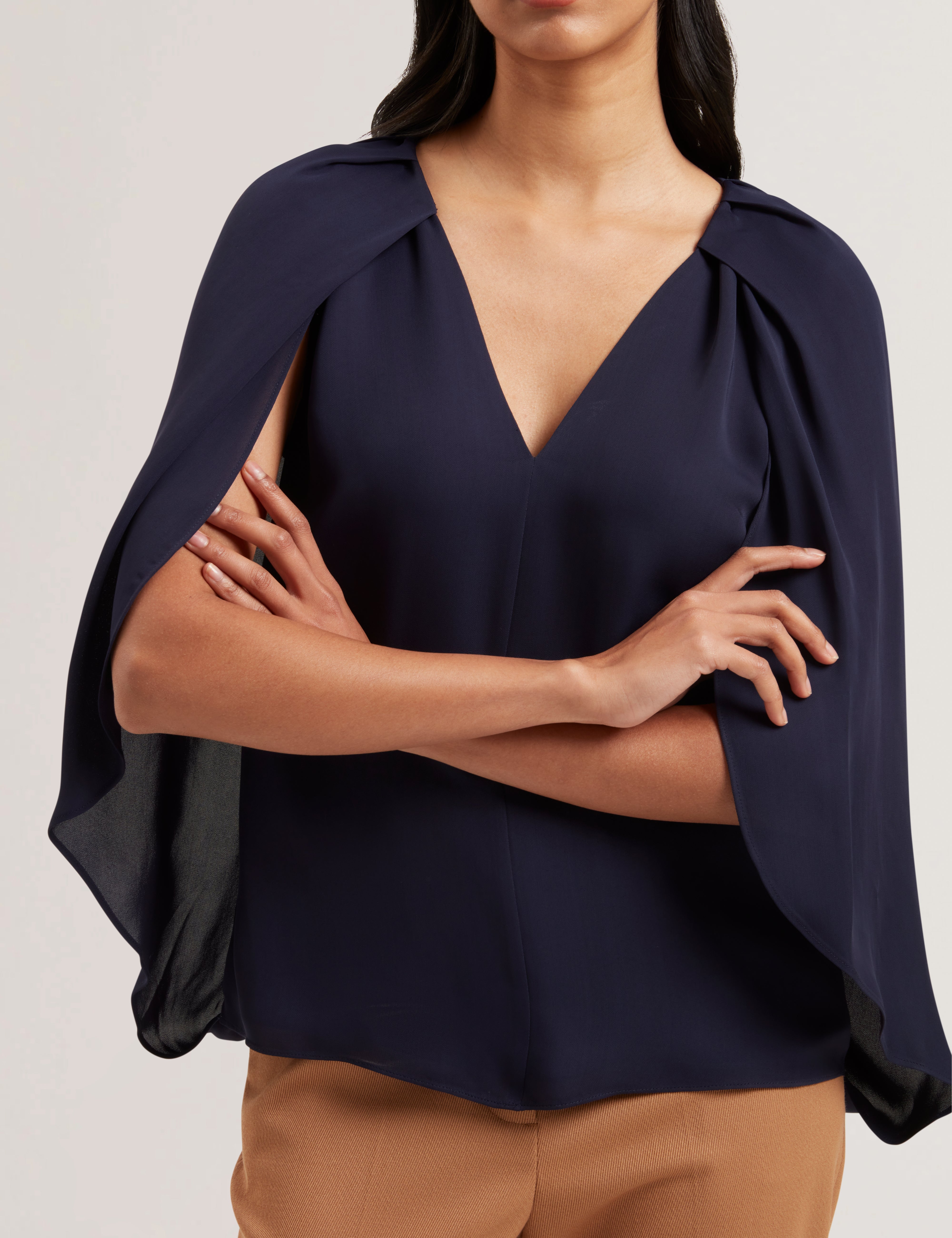 Evros Long Sleeve Blouse Navy