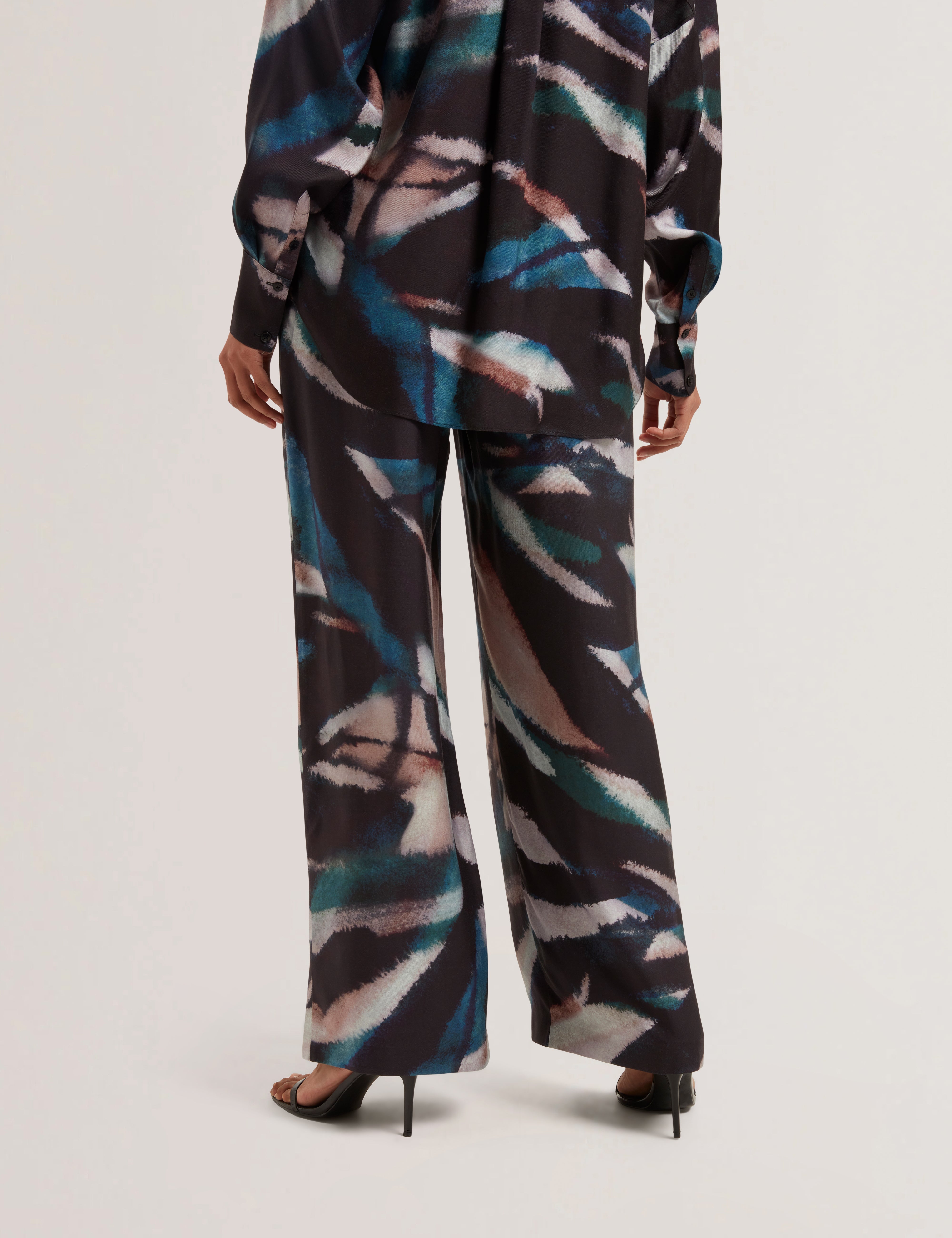 Ulipa Printed Wide Leg Trousers Black