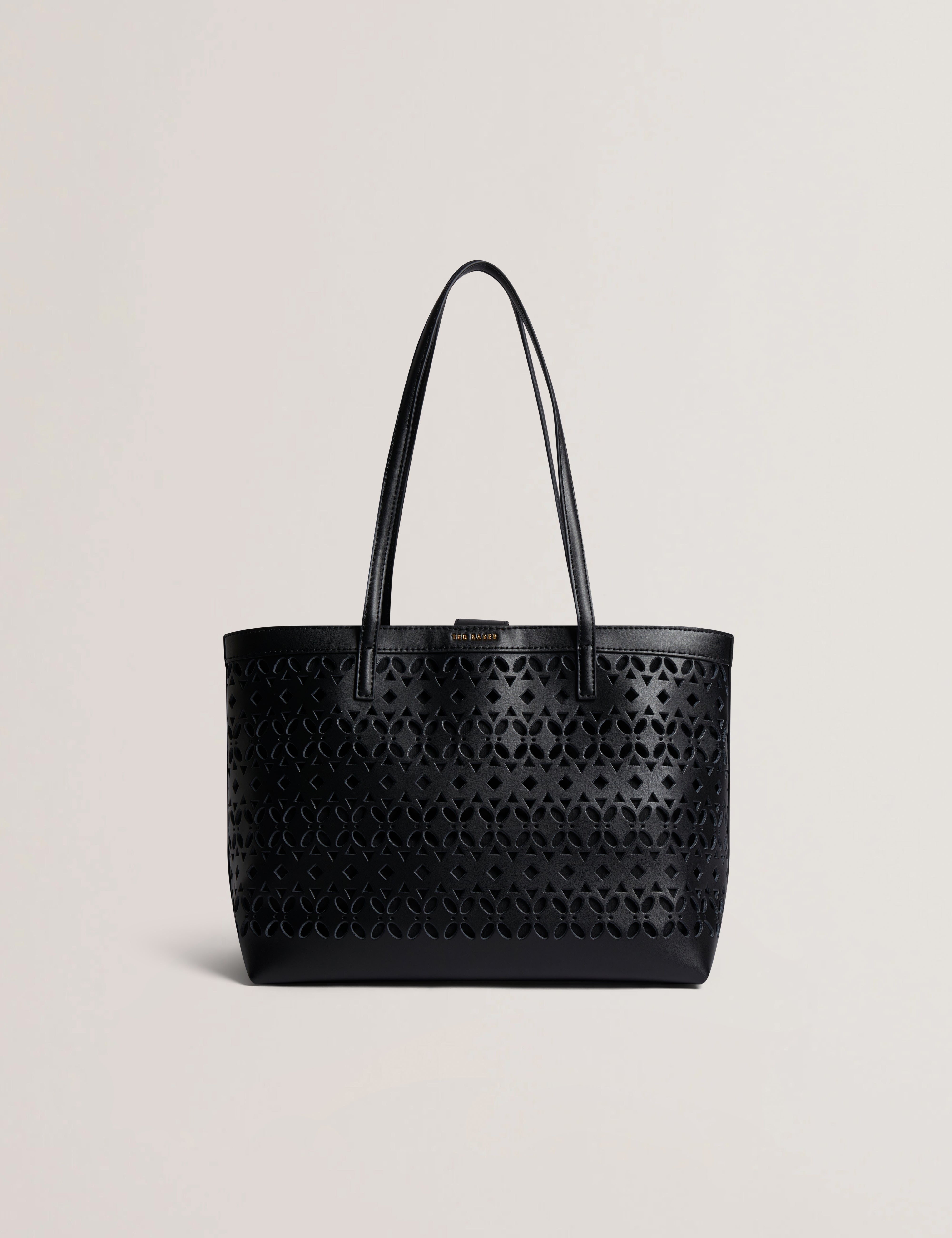 Lissyna Laser-Cut Mid Shopper Black