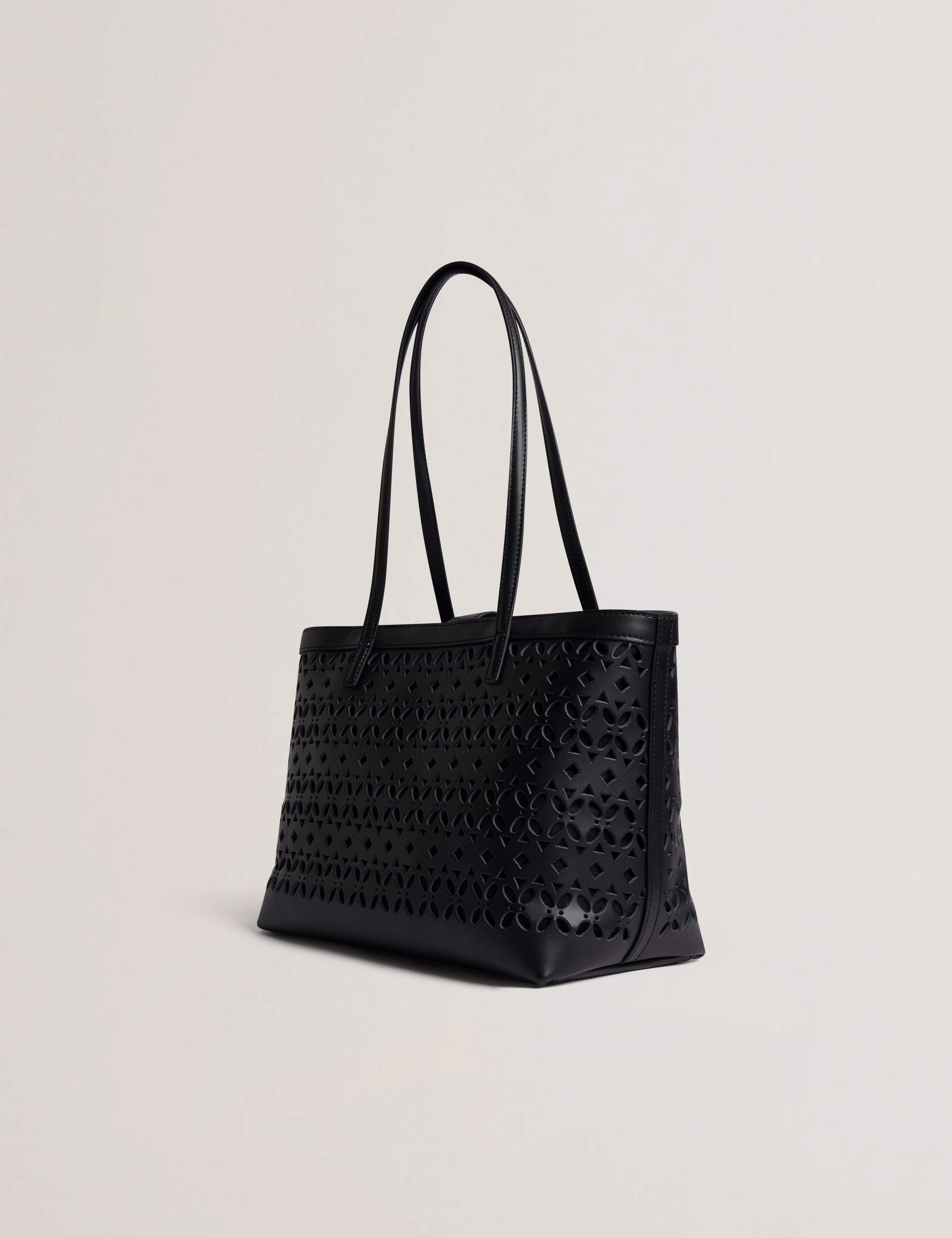 Lissyna Laser-Cut Mid Shopper Black