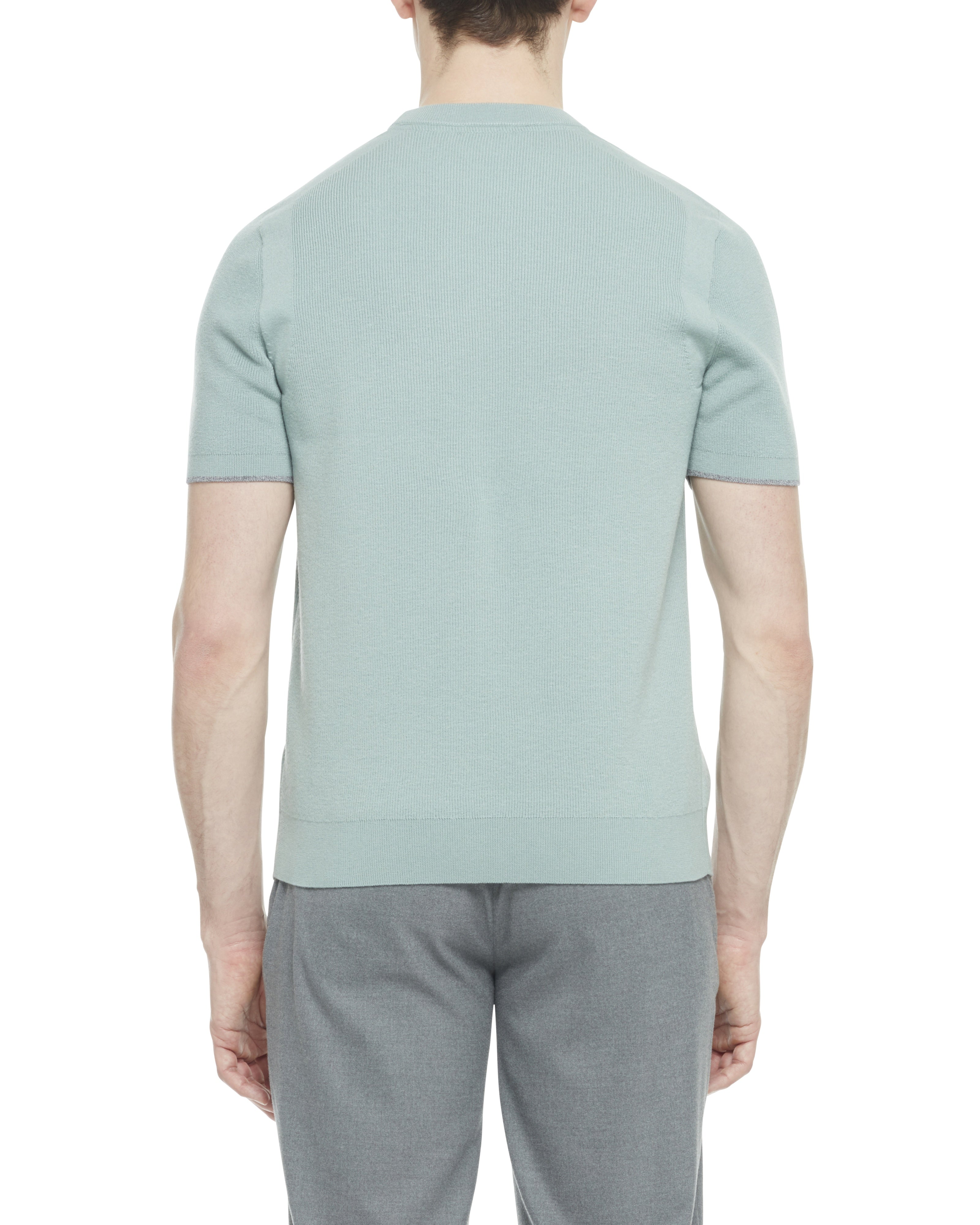 Voisin Short Sleeve Mixed Ribbed T-Shirt Green