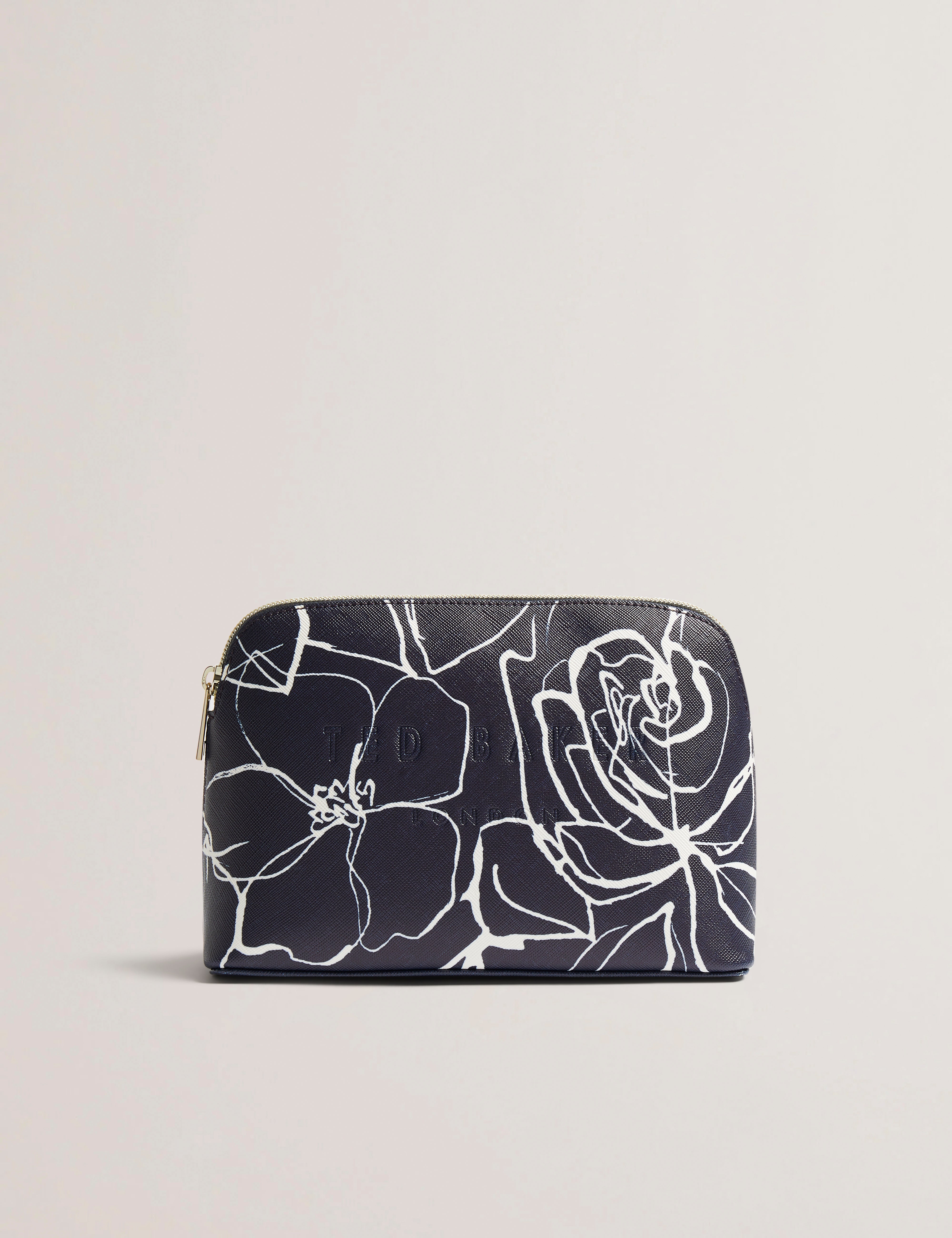 Allimi Linear Rose Makeup Bag Navy