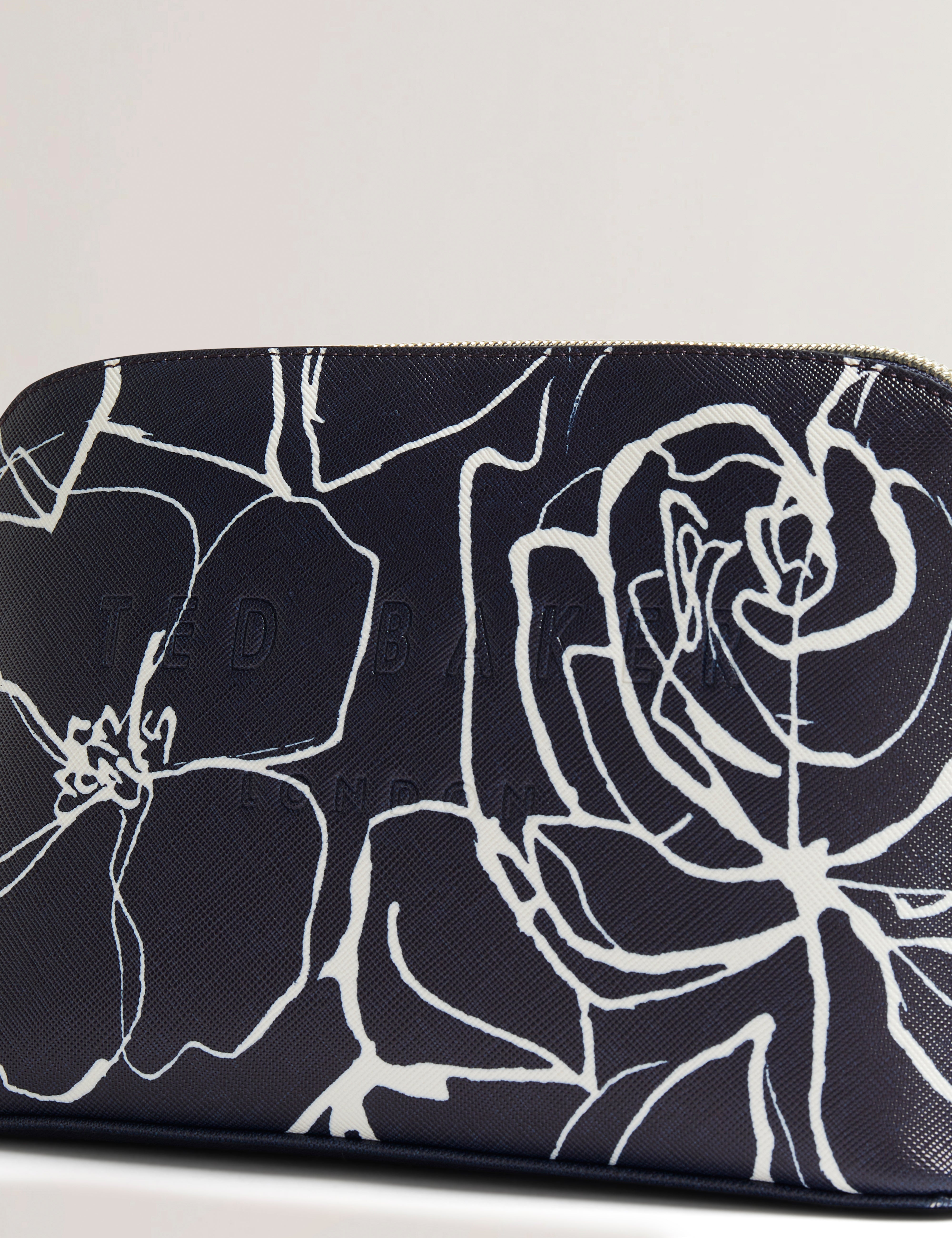 Allimi Linear Rose Makeup Bag Navy