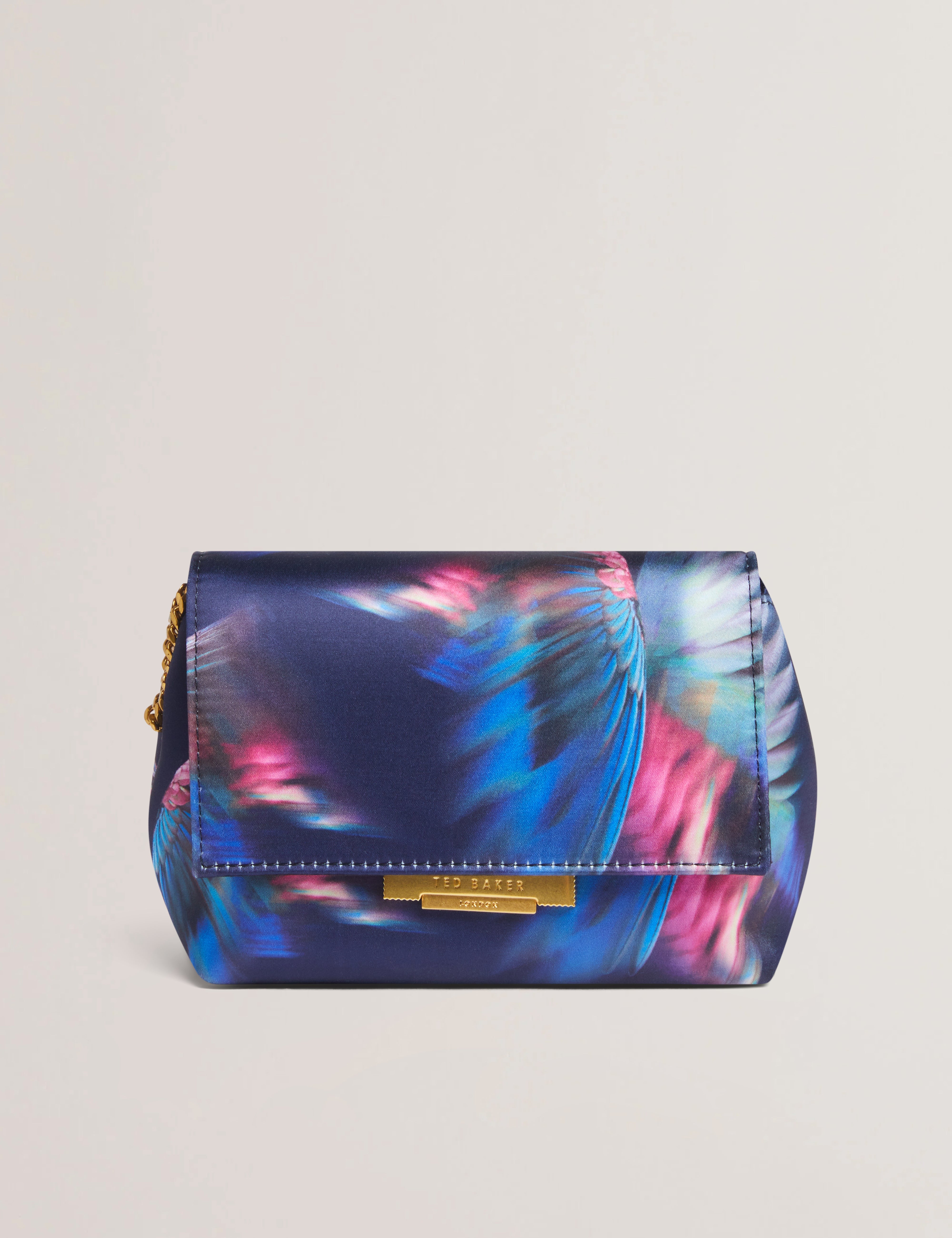 Libbea Feather Print Crossbody Evenin Navy