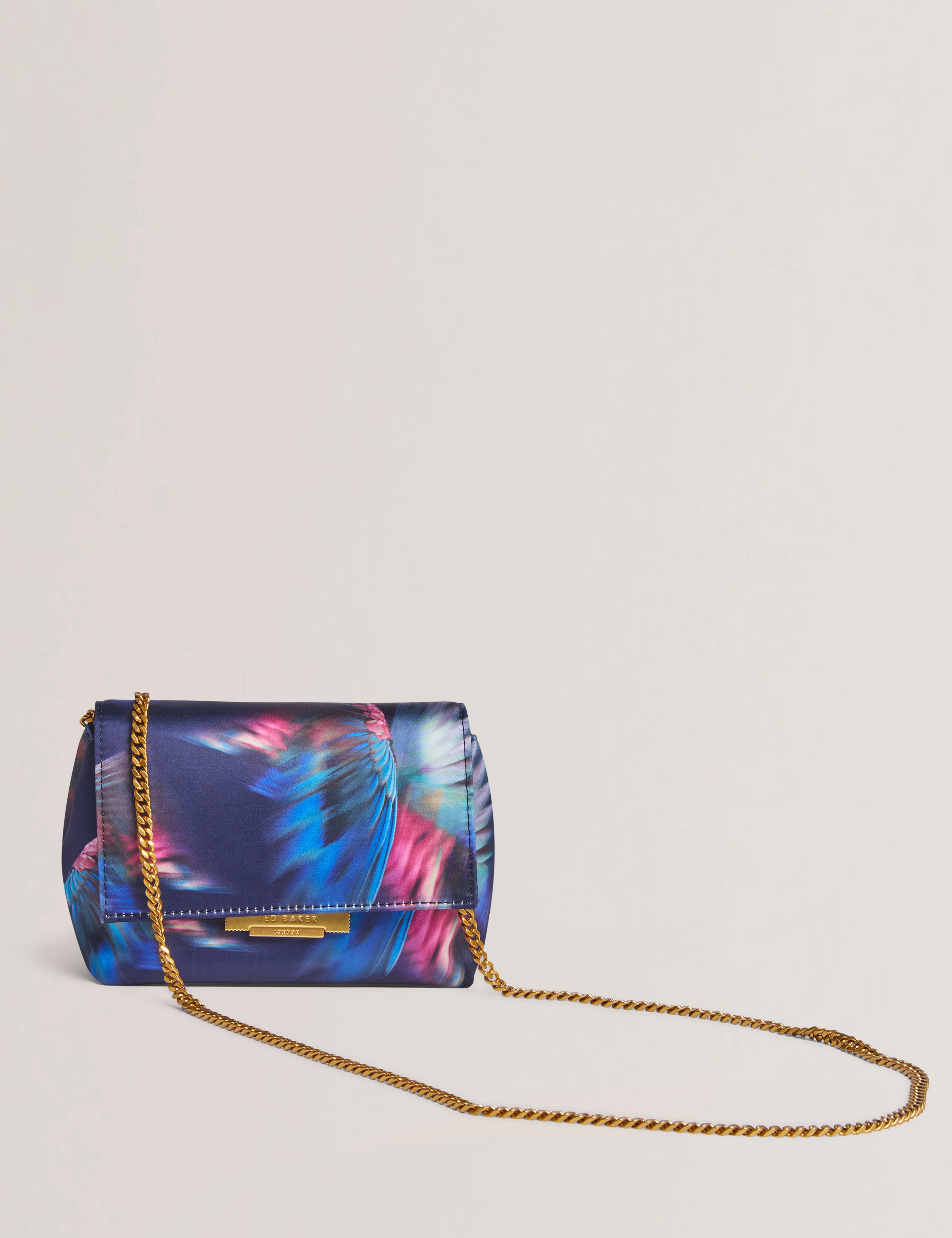 Libbea Feather Print Crossbody Evenin Navy